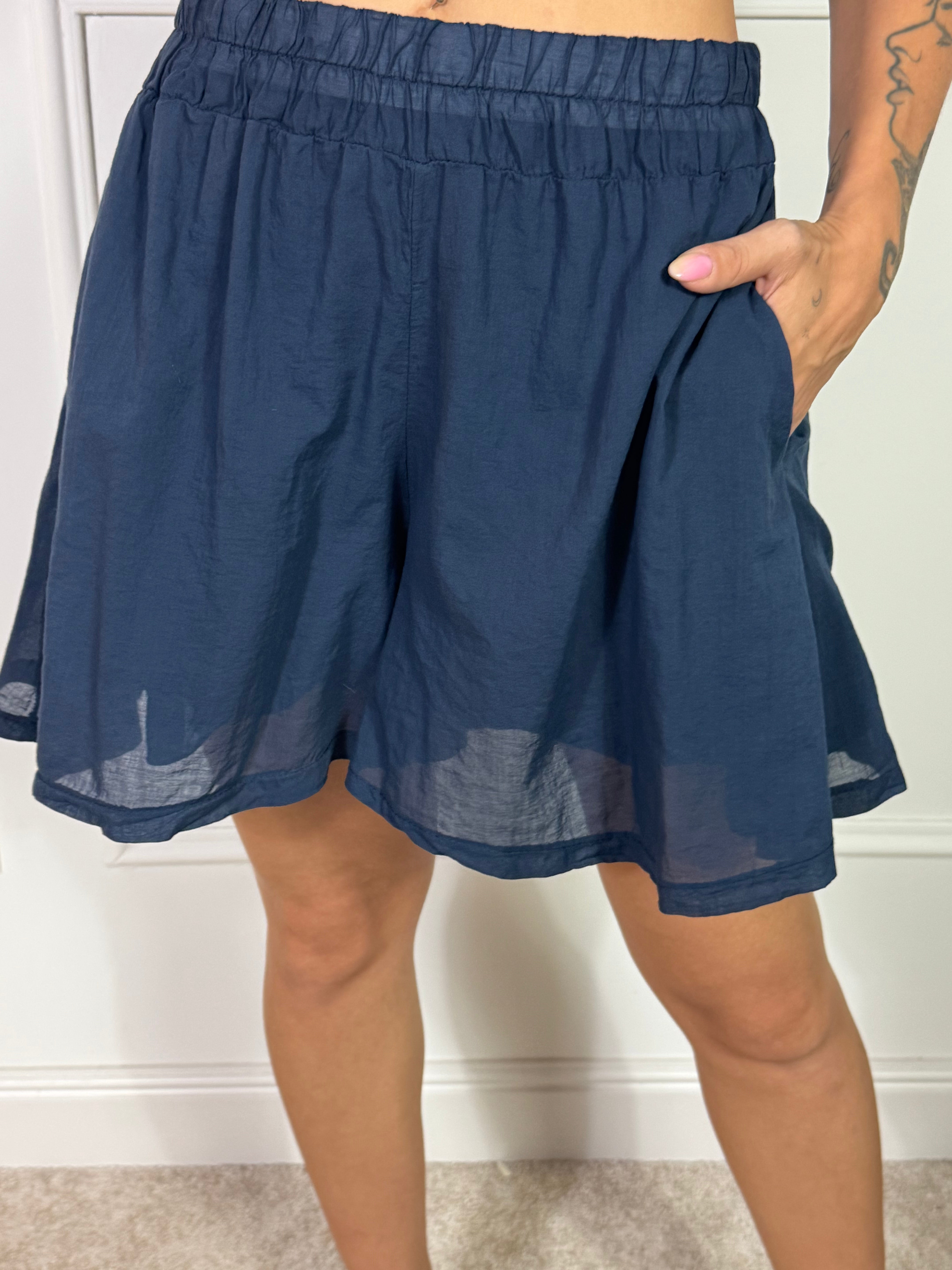 SHORTS Kikisix in mussola di cotone TINTA UNITA