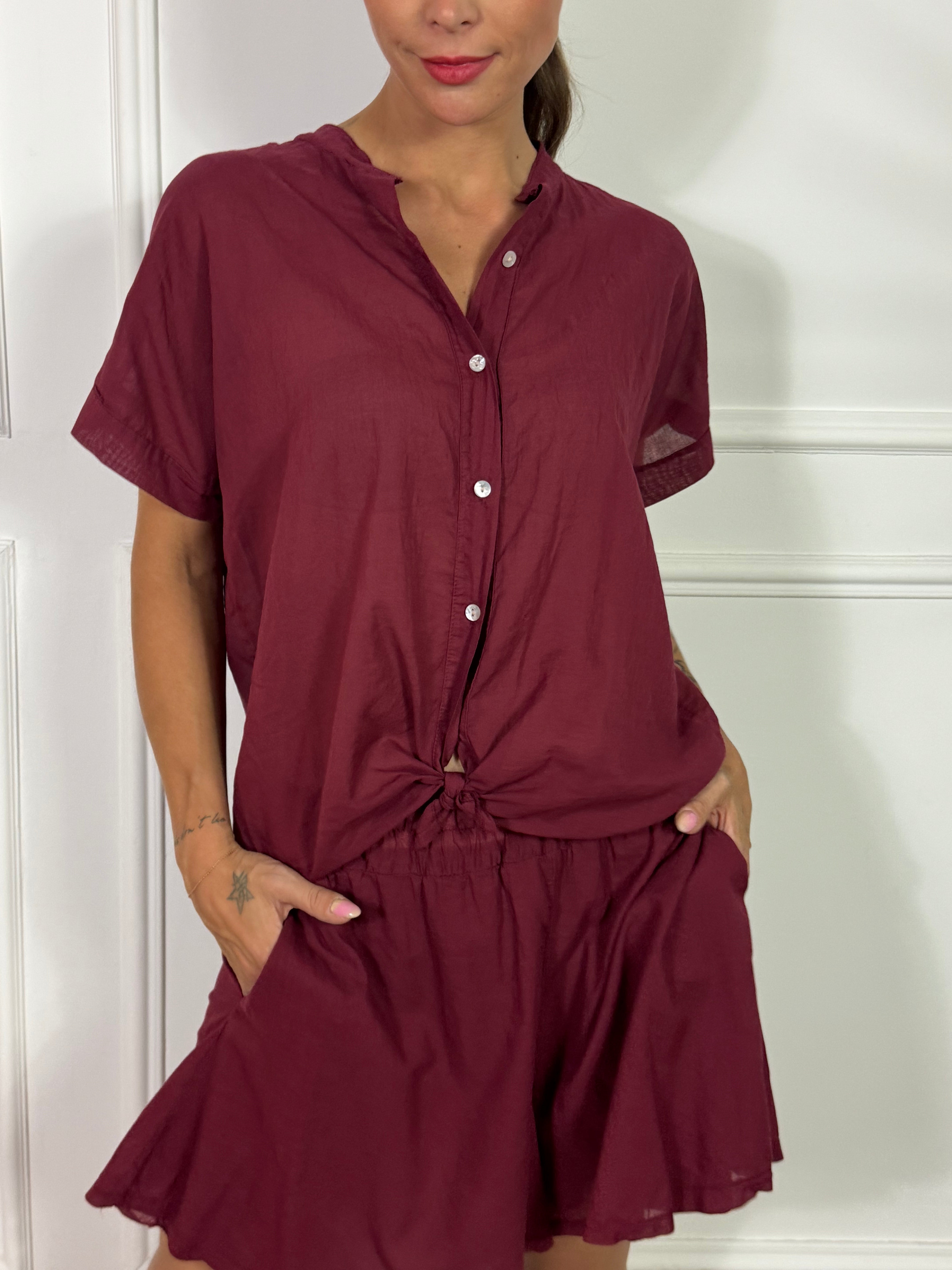 SHORTS Kikisix in mussola di cotone TINTA UNITA