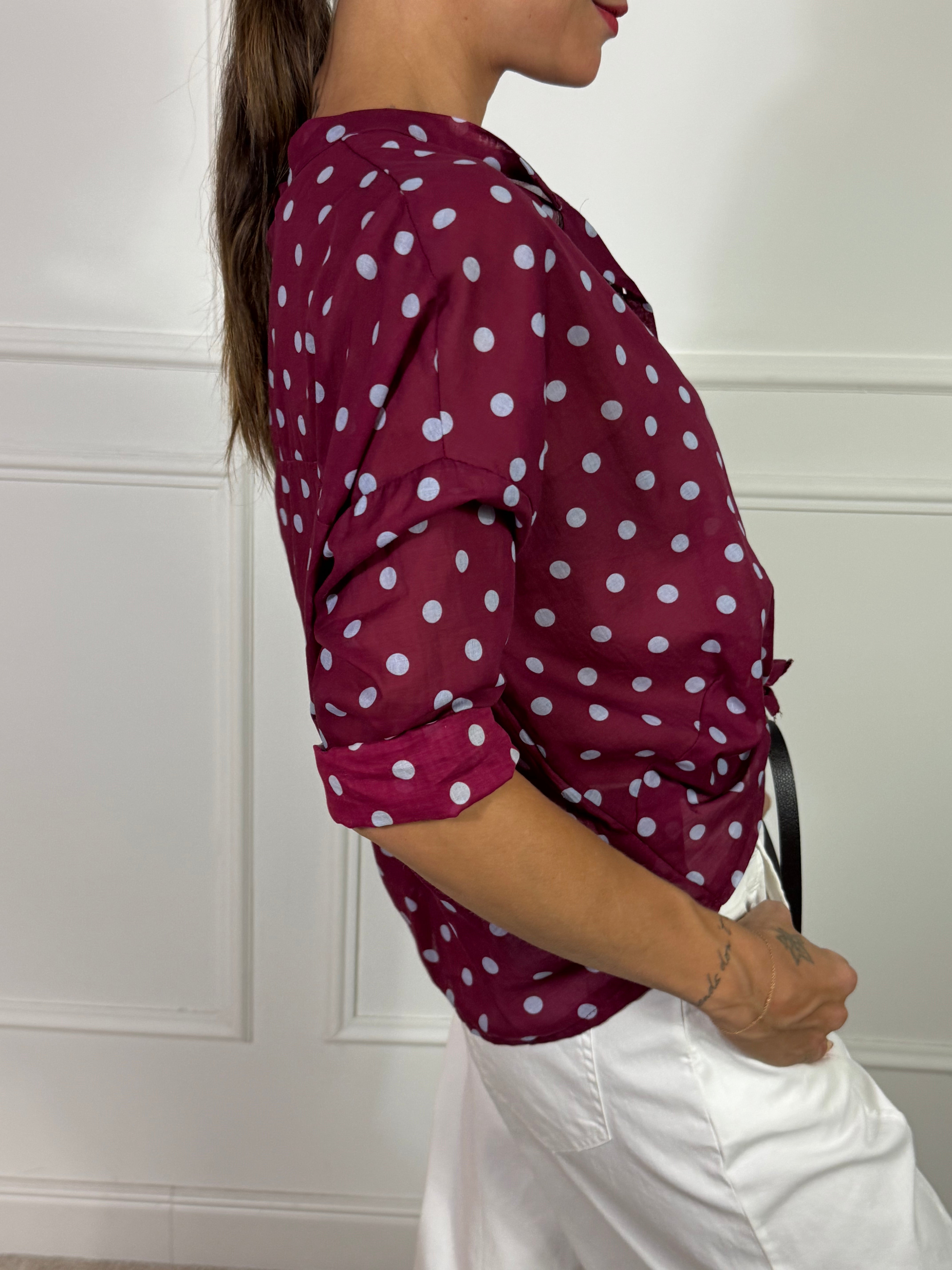 Camicia Kikisix in mussola di cotone collo coreana POIS