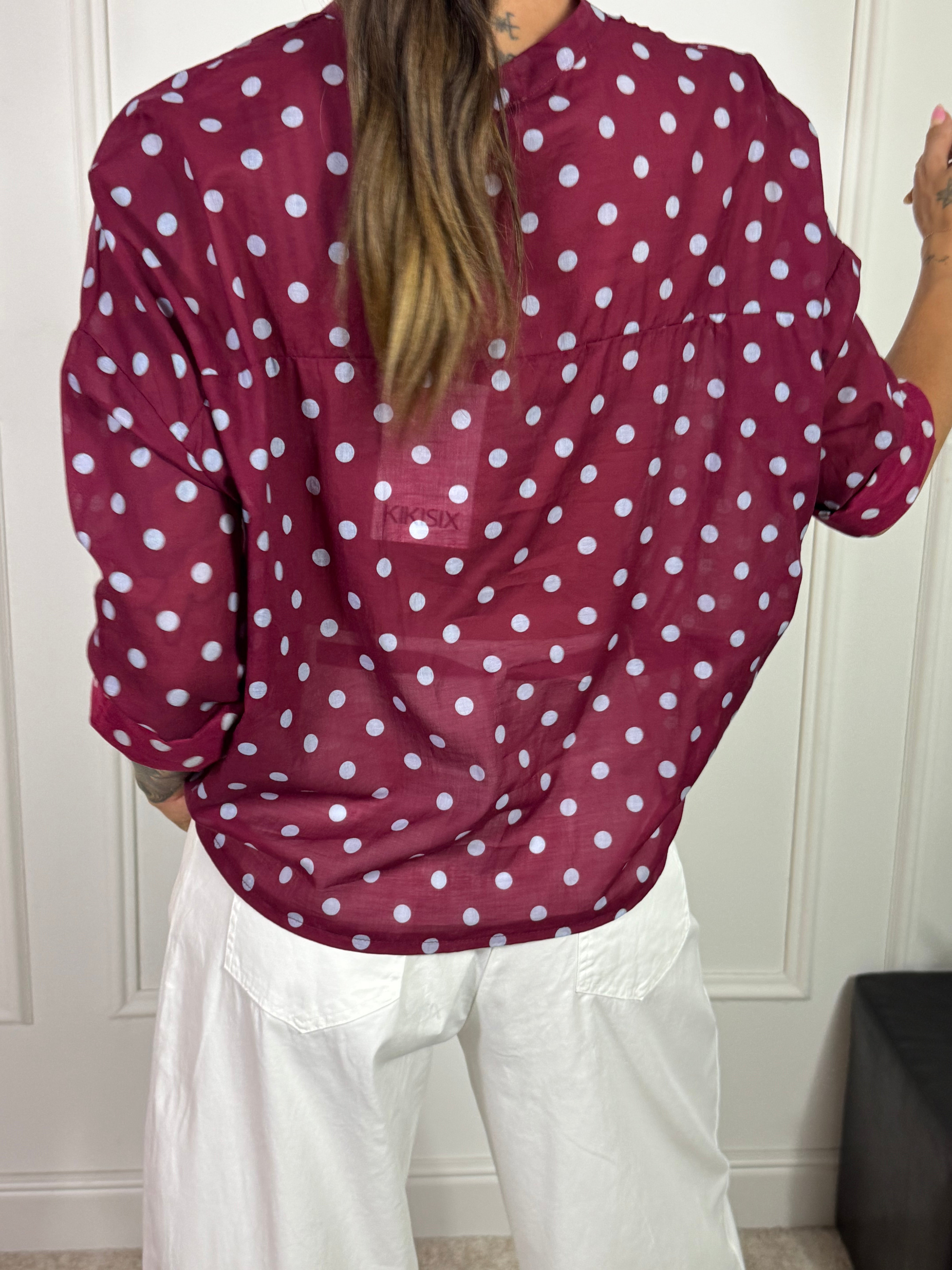 Camicia Kikisix in mussola di cotone collo coreana POIS
