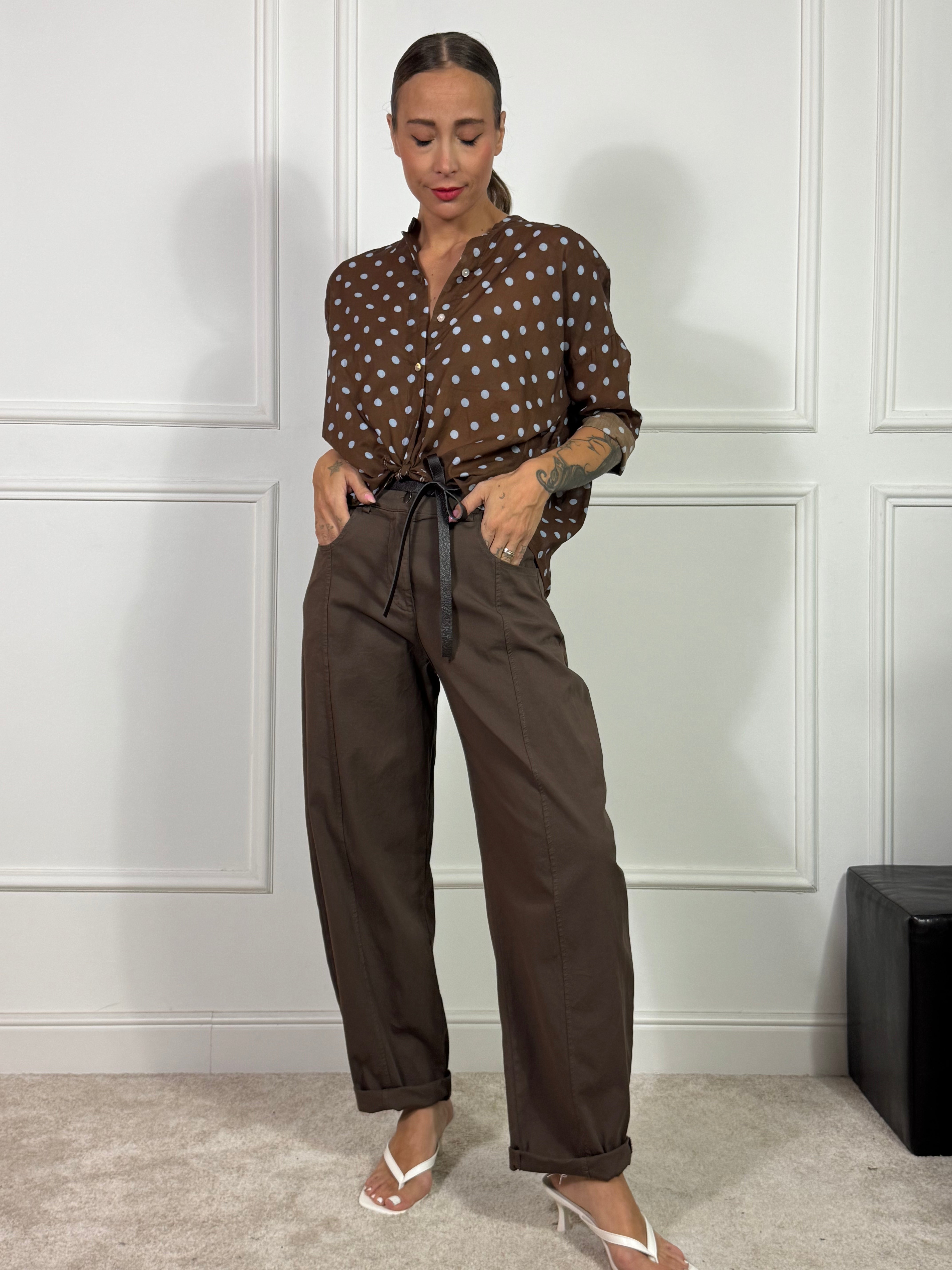 Camicia Kikisix in mussola di cotone collo coreana POIS