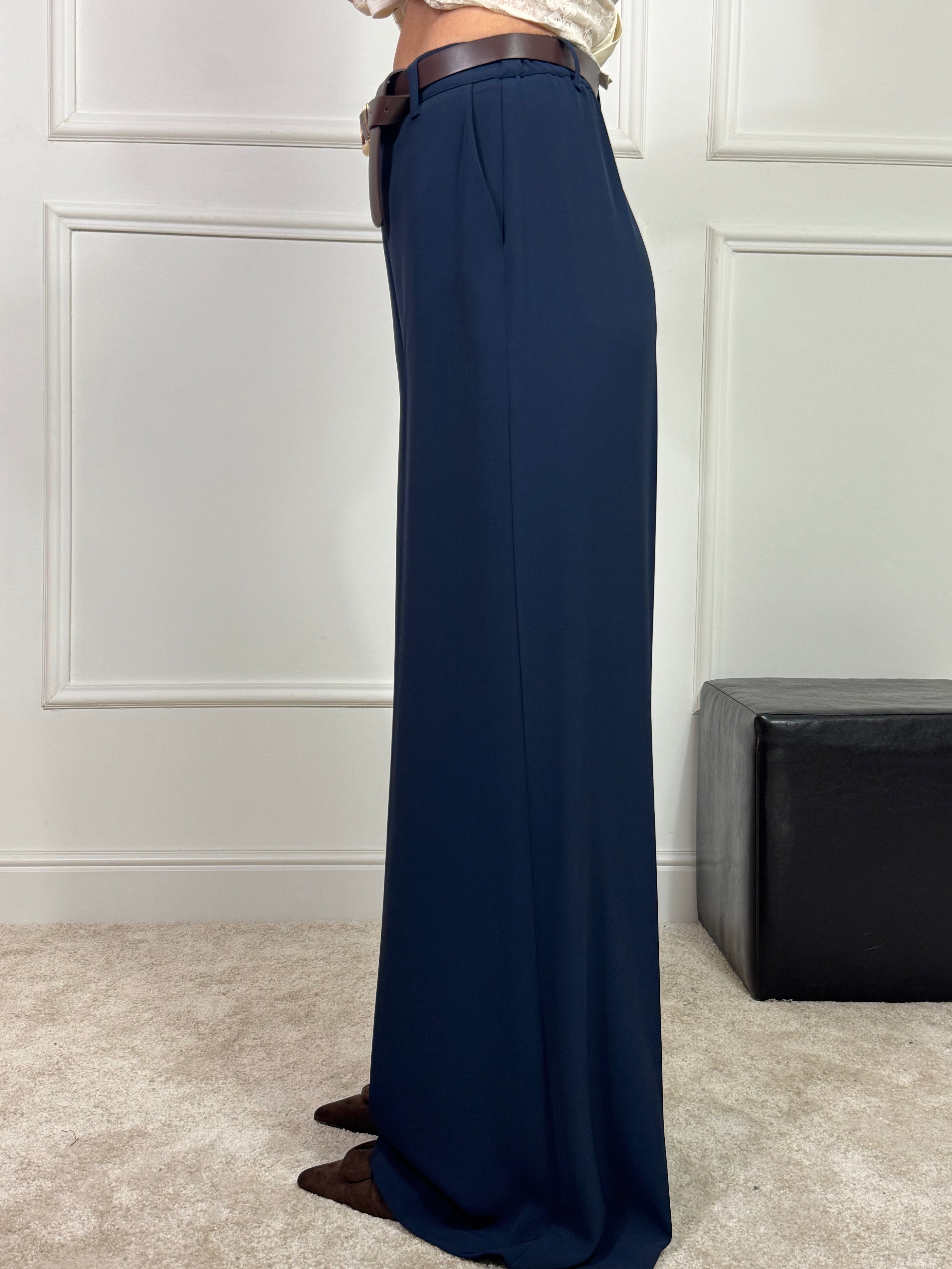 Pantalone ampio a palazzo Susy Mix con cintura