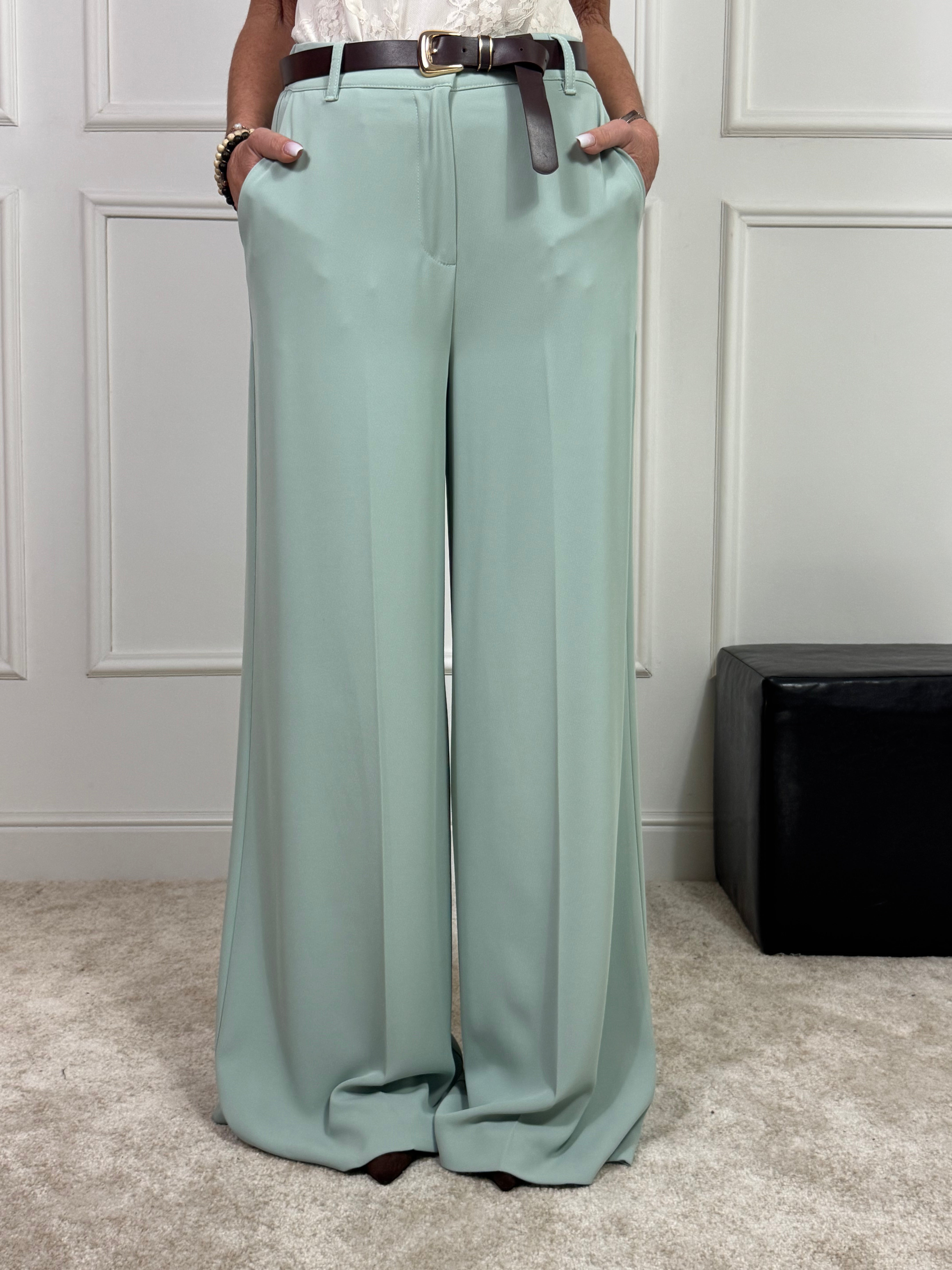 Pantalone ampio a palazzo Susy Mix con cintura