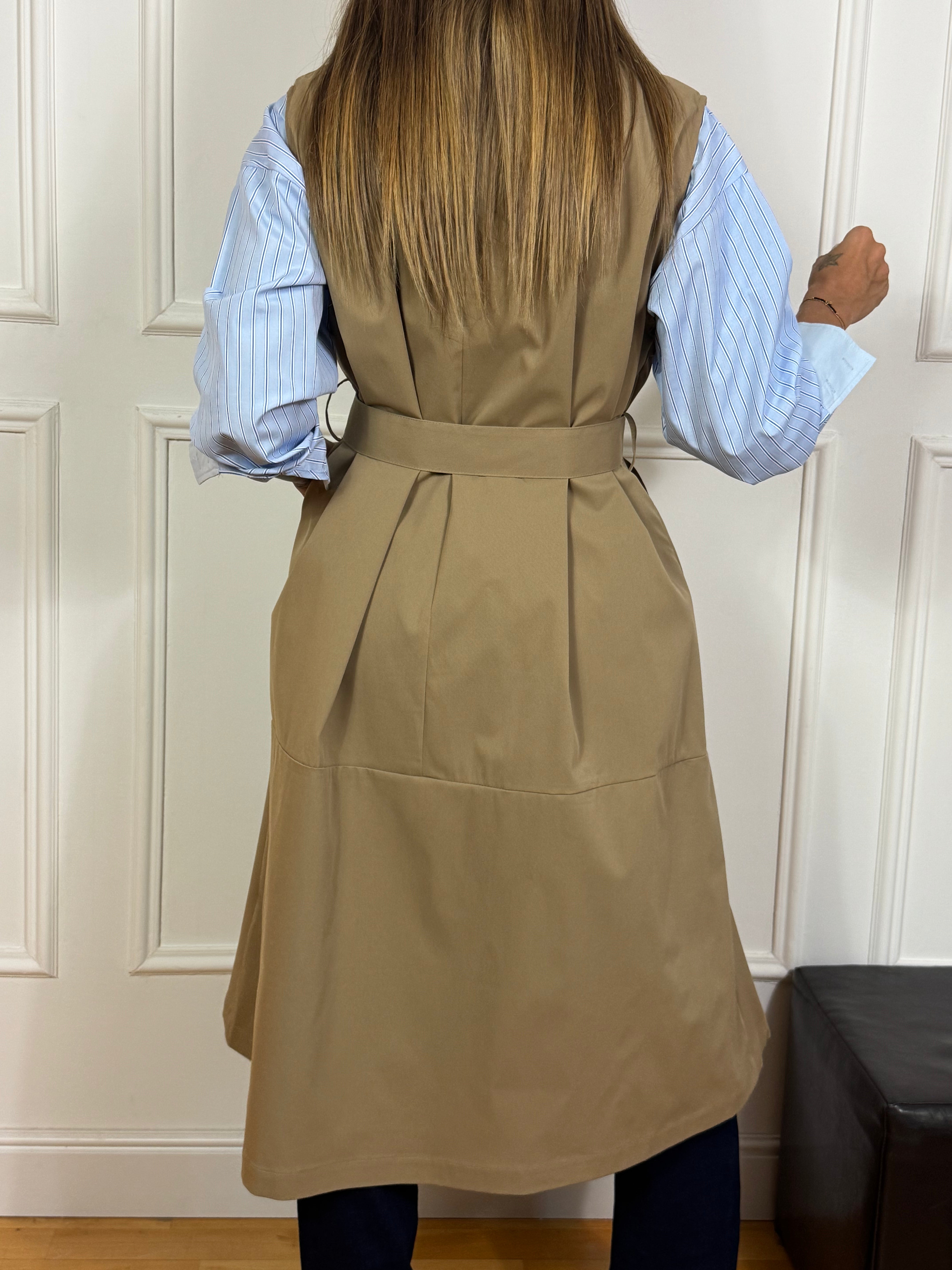Trench lungo smanicato Victoria ILMH HAVANA