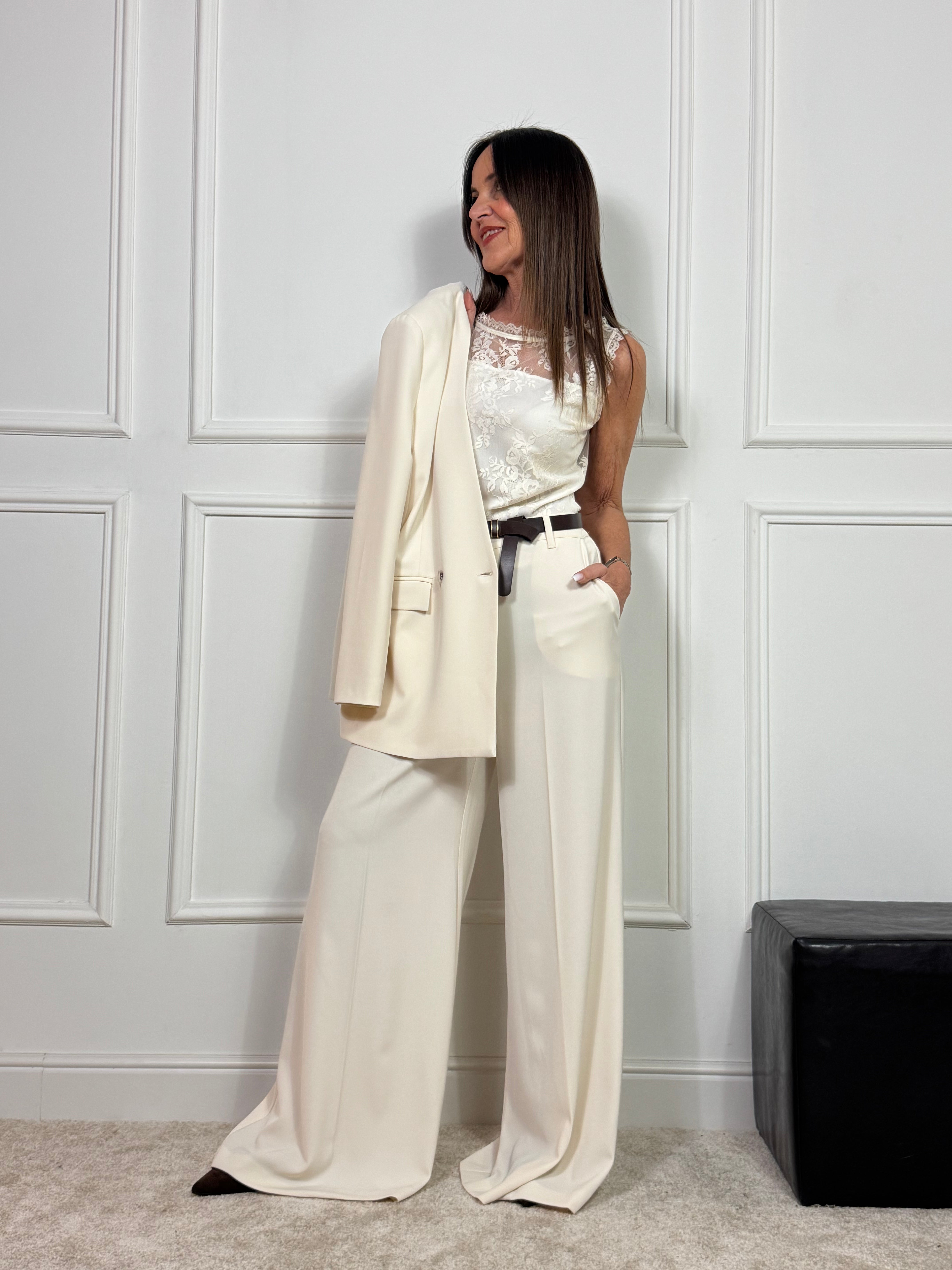 Pantalone ampio a palazzo Susy Mix con cintura