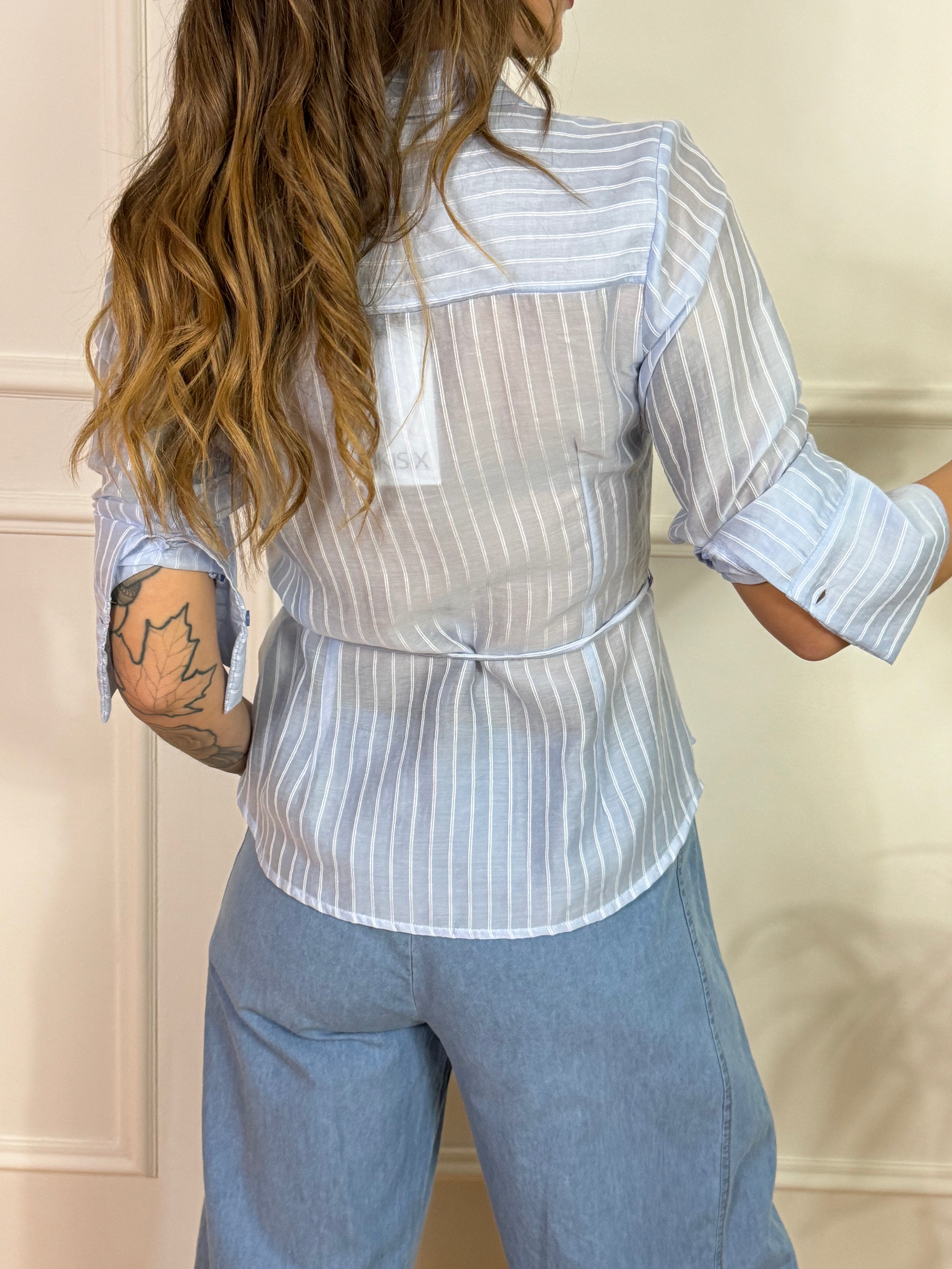 Camicia Kikisix mussola riga CON LACCETTO