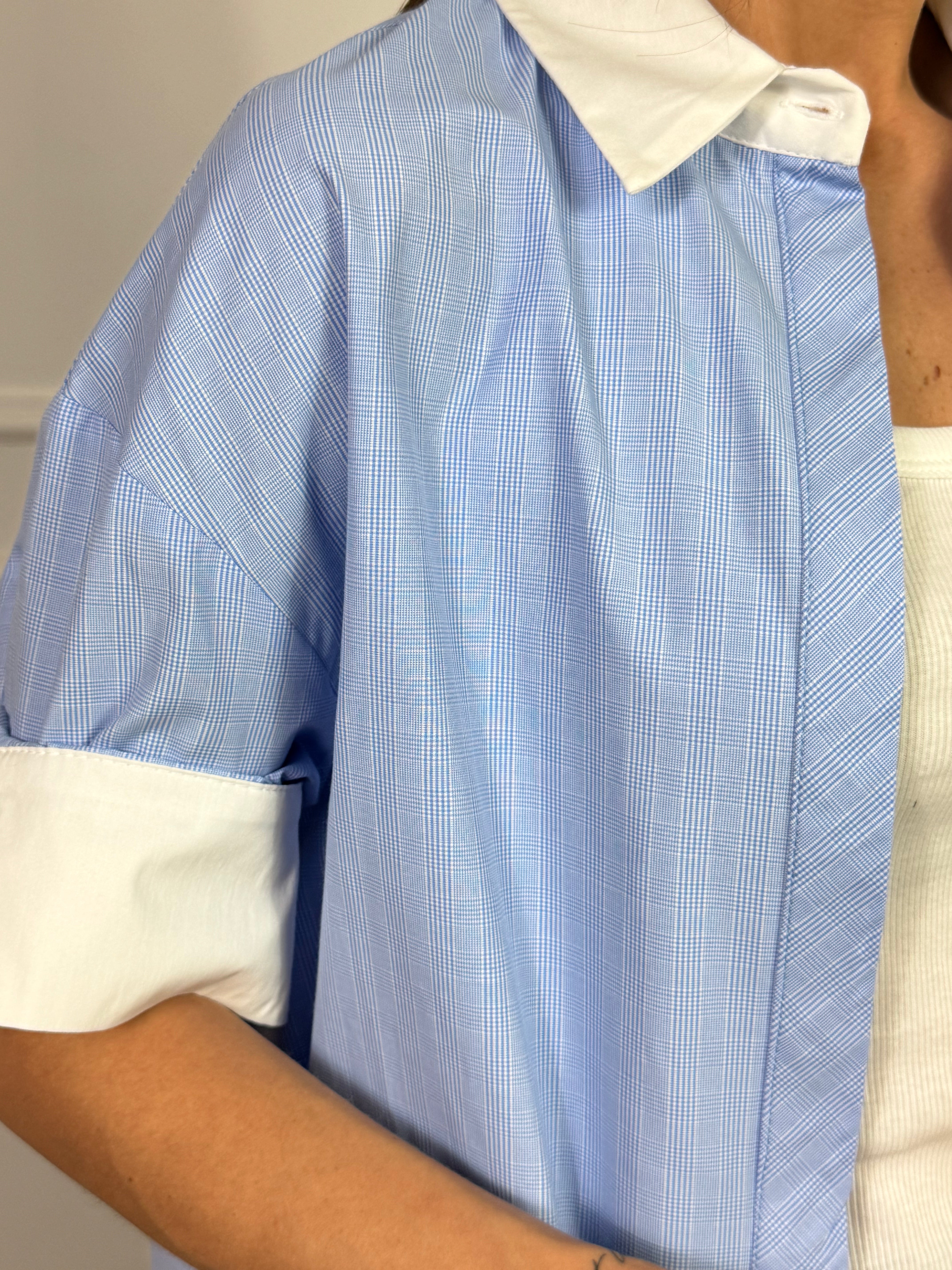 Camicia OVERSIZE Susy Mix COLLETTO E POLSINI A CONTRASTO