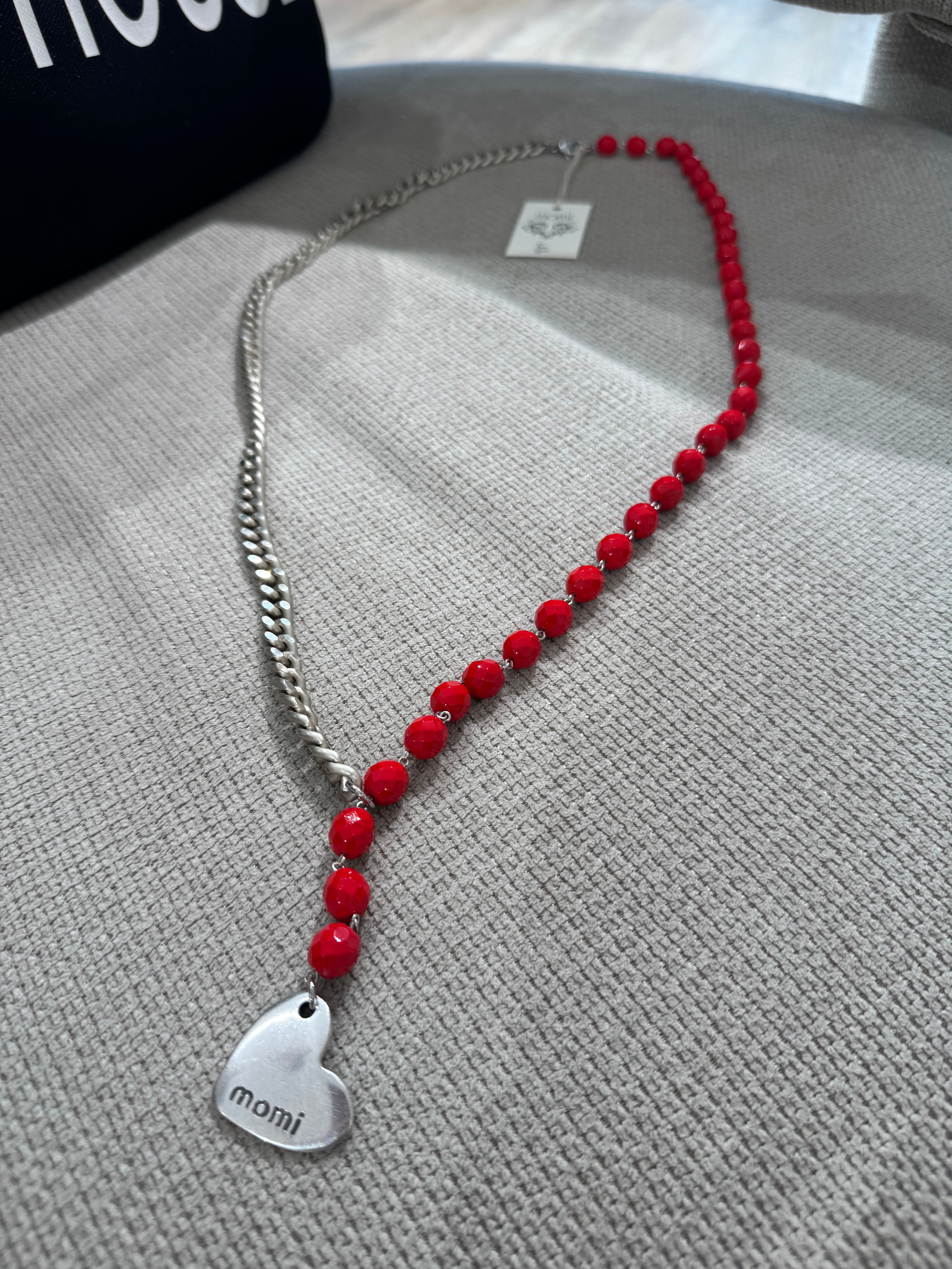 Collana Momi FRANCESCA LUNGA - catena ARGENTO - ciondolo CUORE