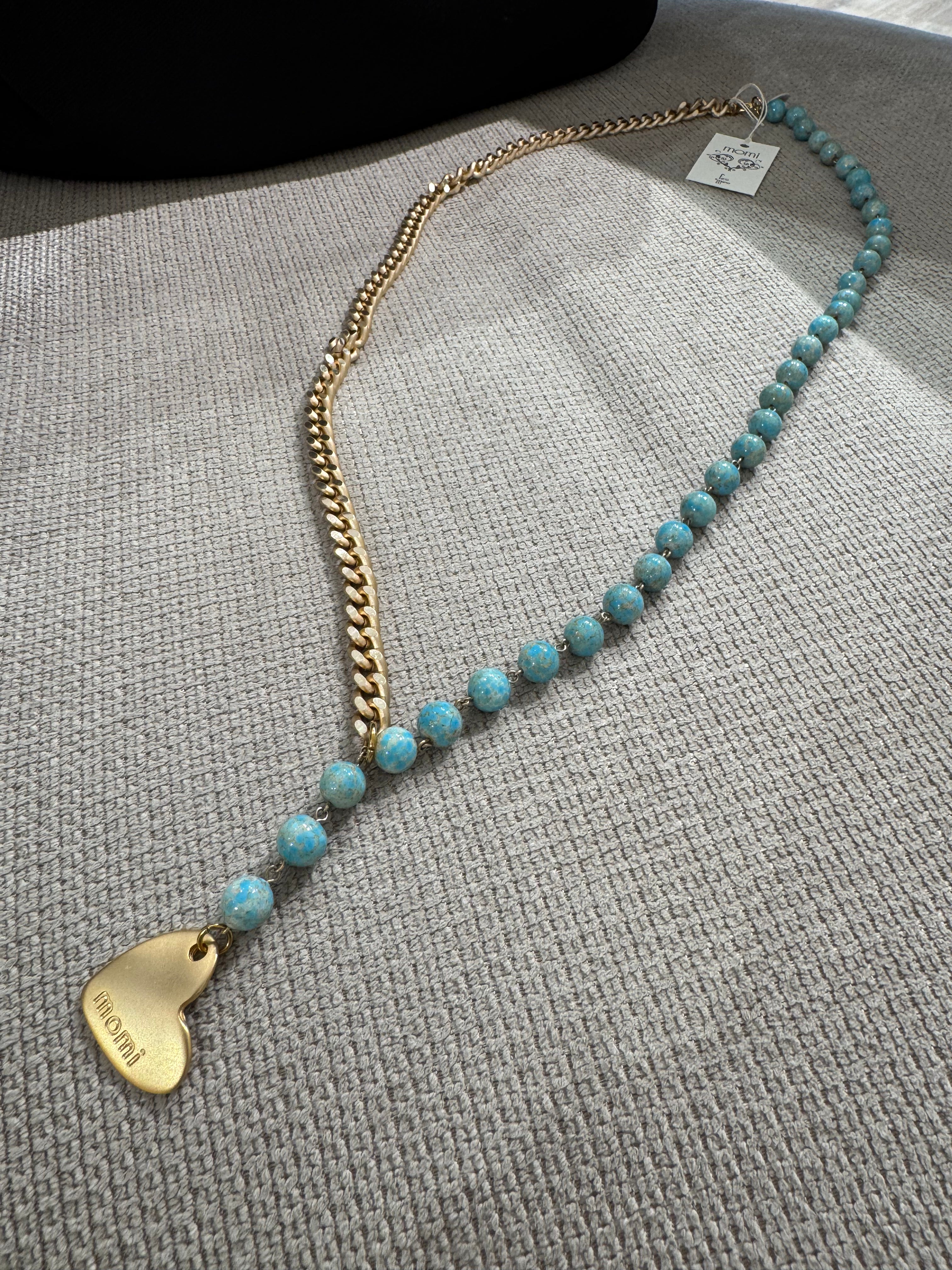Collana Momi FRANCESCA LUNGA - catena ORO - ciondolo CUORE
