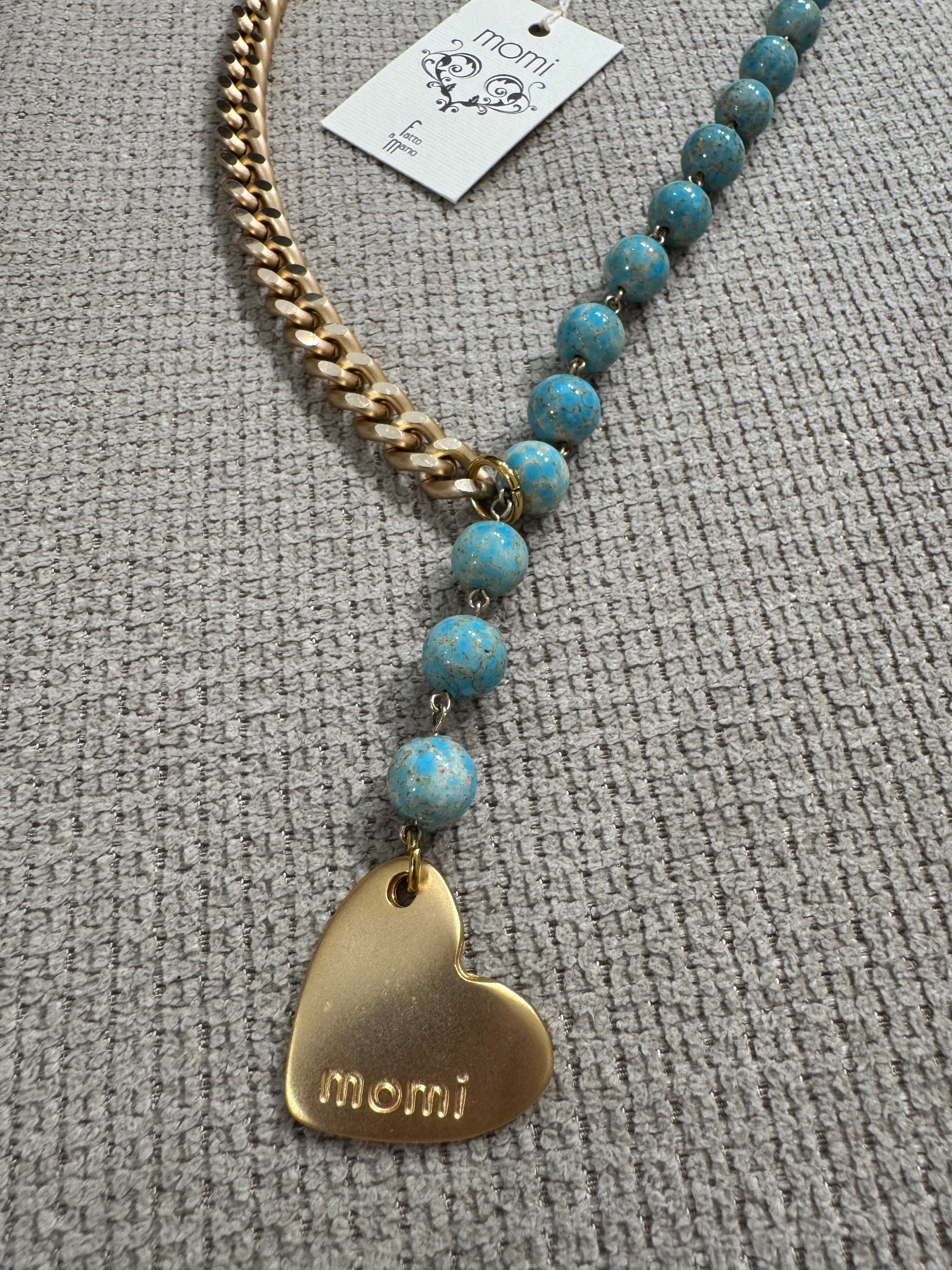 Collana Momi FRANCESCA LUNGA - catena ORO - ciondolo CUORE