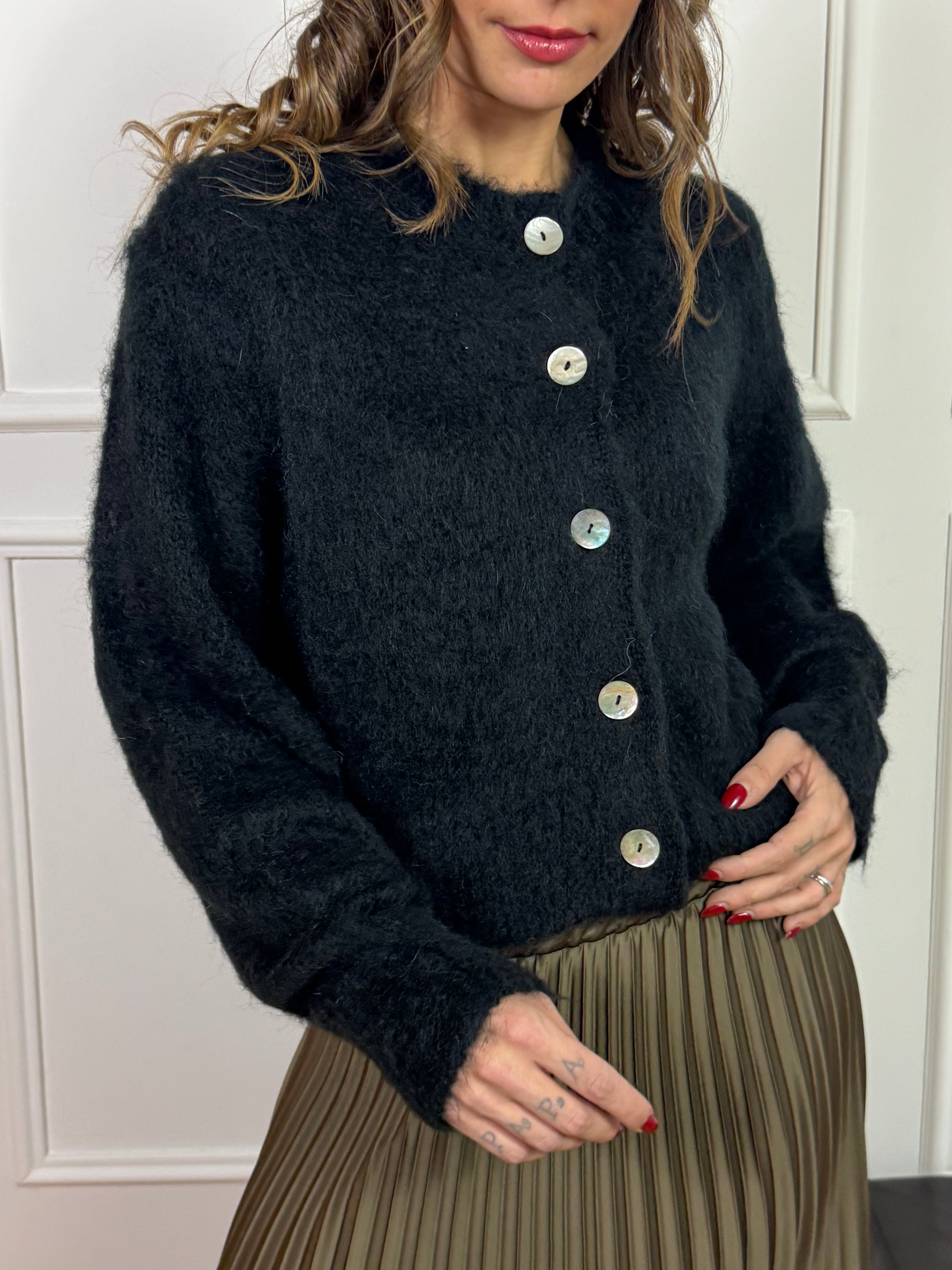 CARDIGAN CON BOTTONI misto mohair Kontatto
