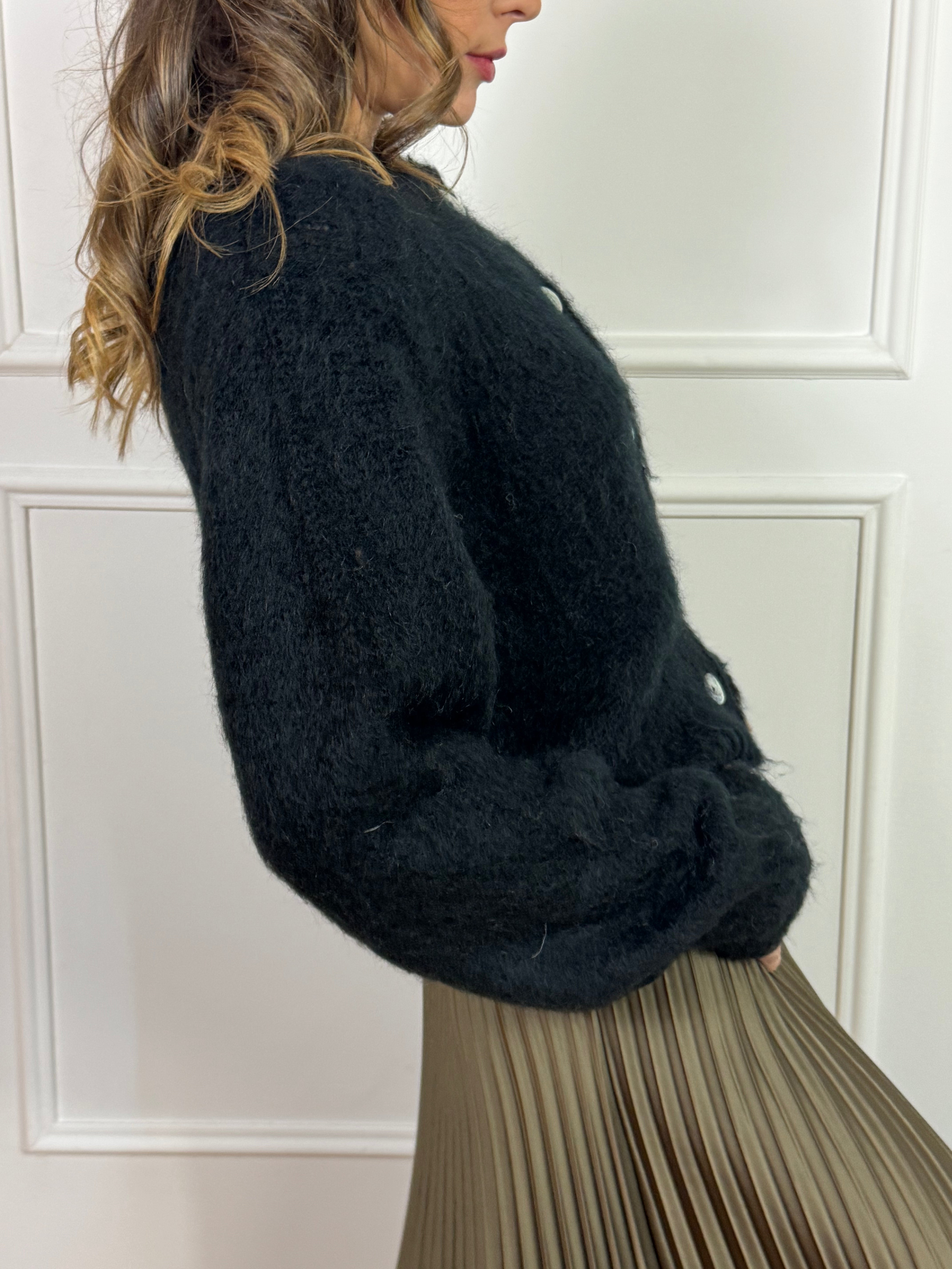 CARDIGAN CON BOTTONI misto mohair Kontatto