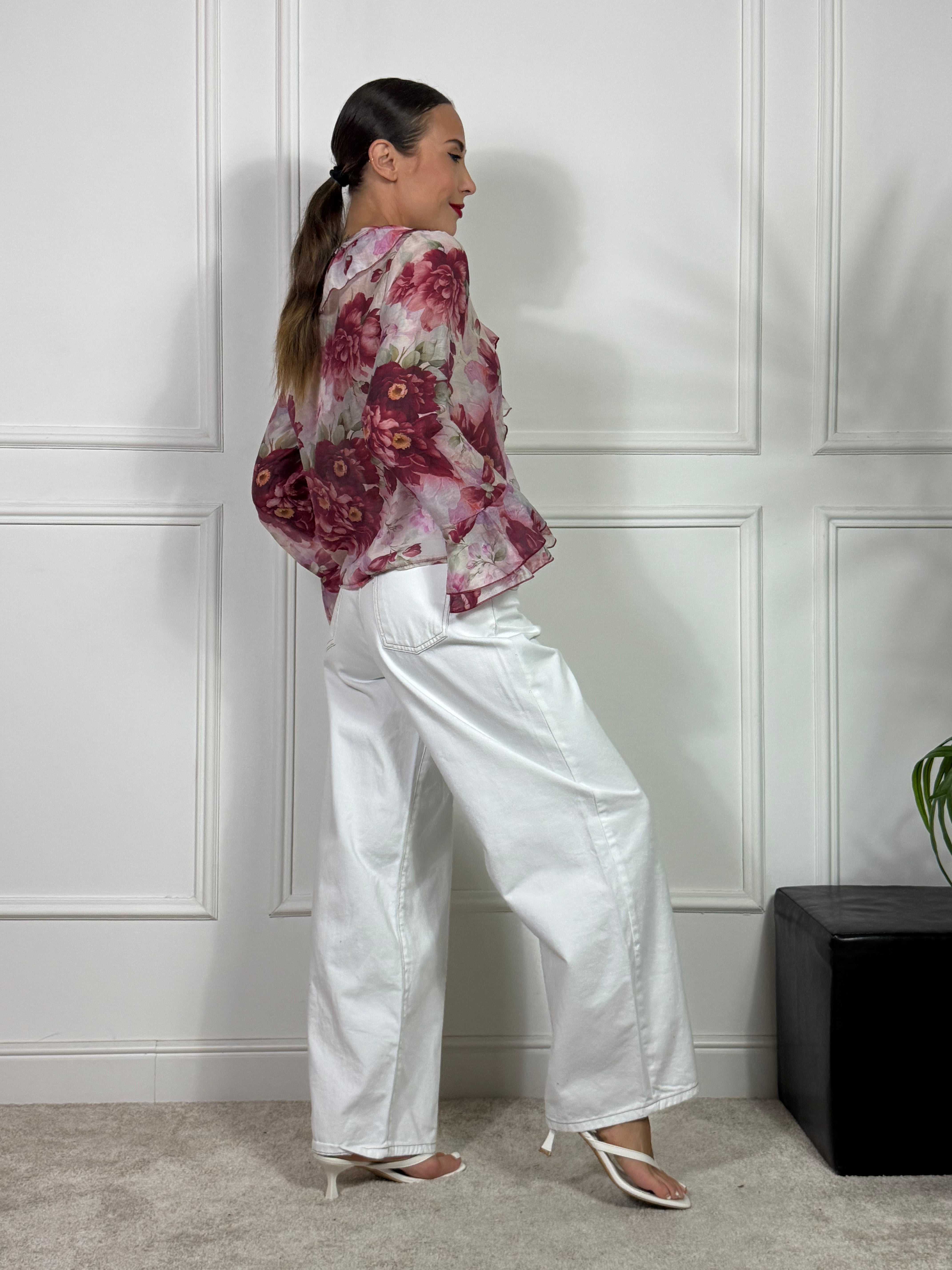 Jeans Susy Mix BIANCO CUCITURE MARRONI