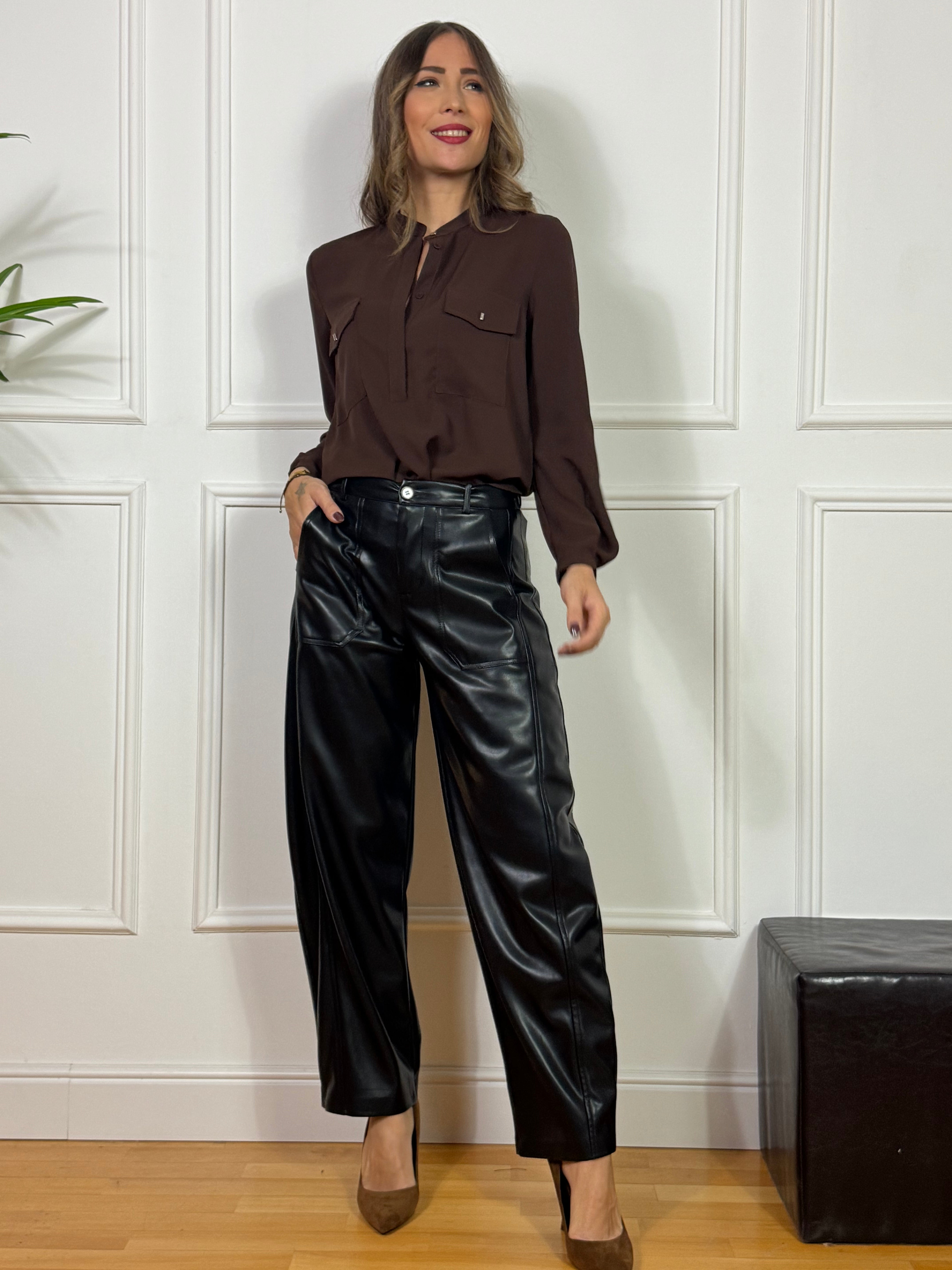 Pantalone in ECOPELLE Susy Mix a OVETTO