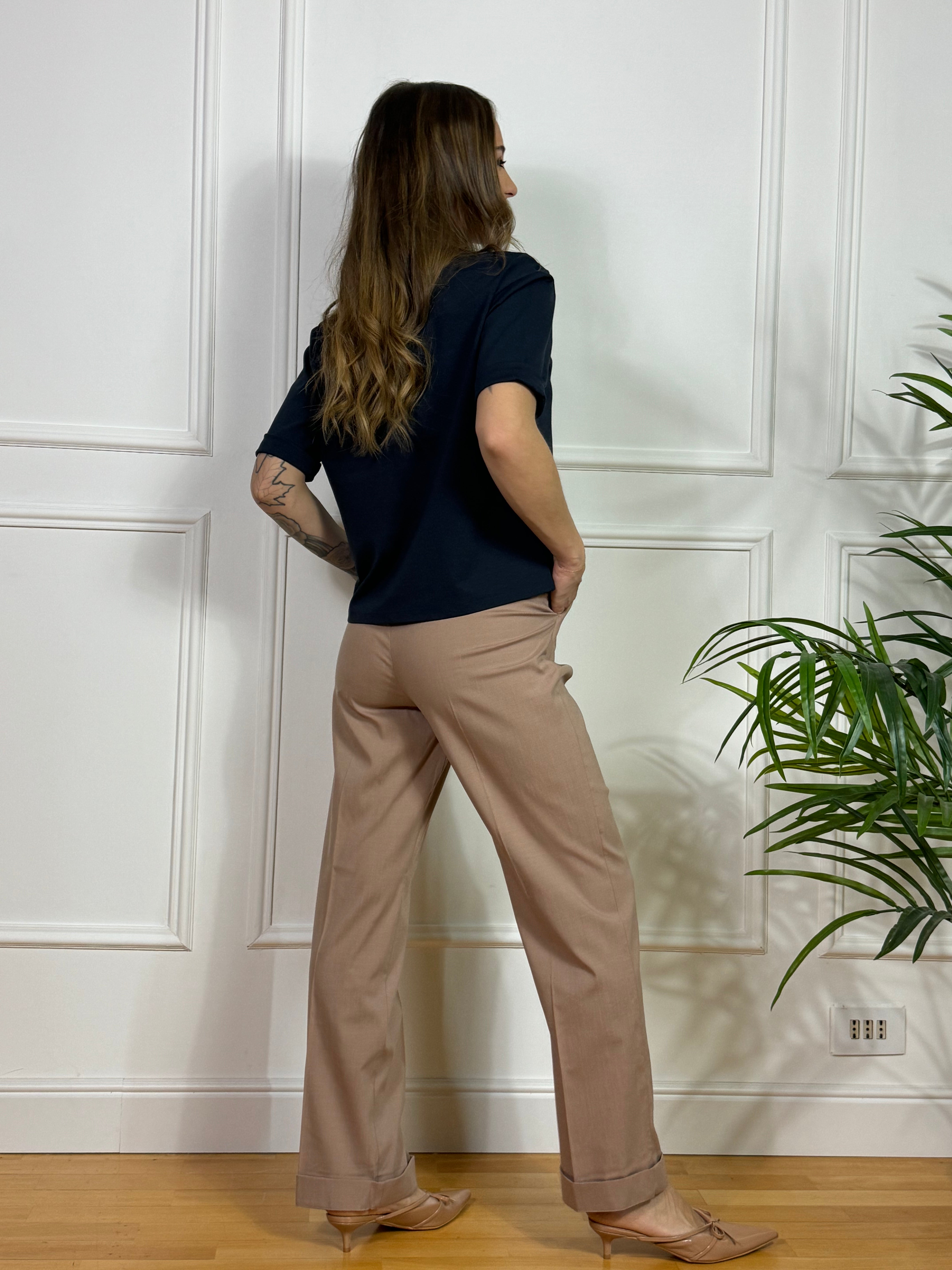 Pantalone Ragno in STRETCH TENCEL - WIDE con POCKETS e PINCES