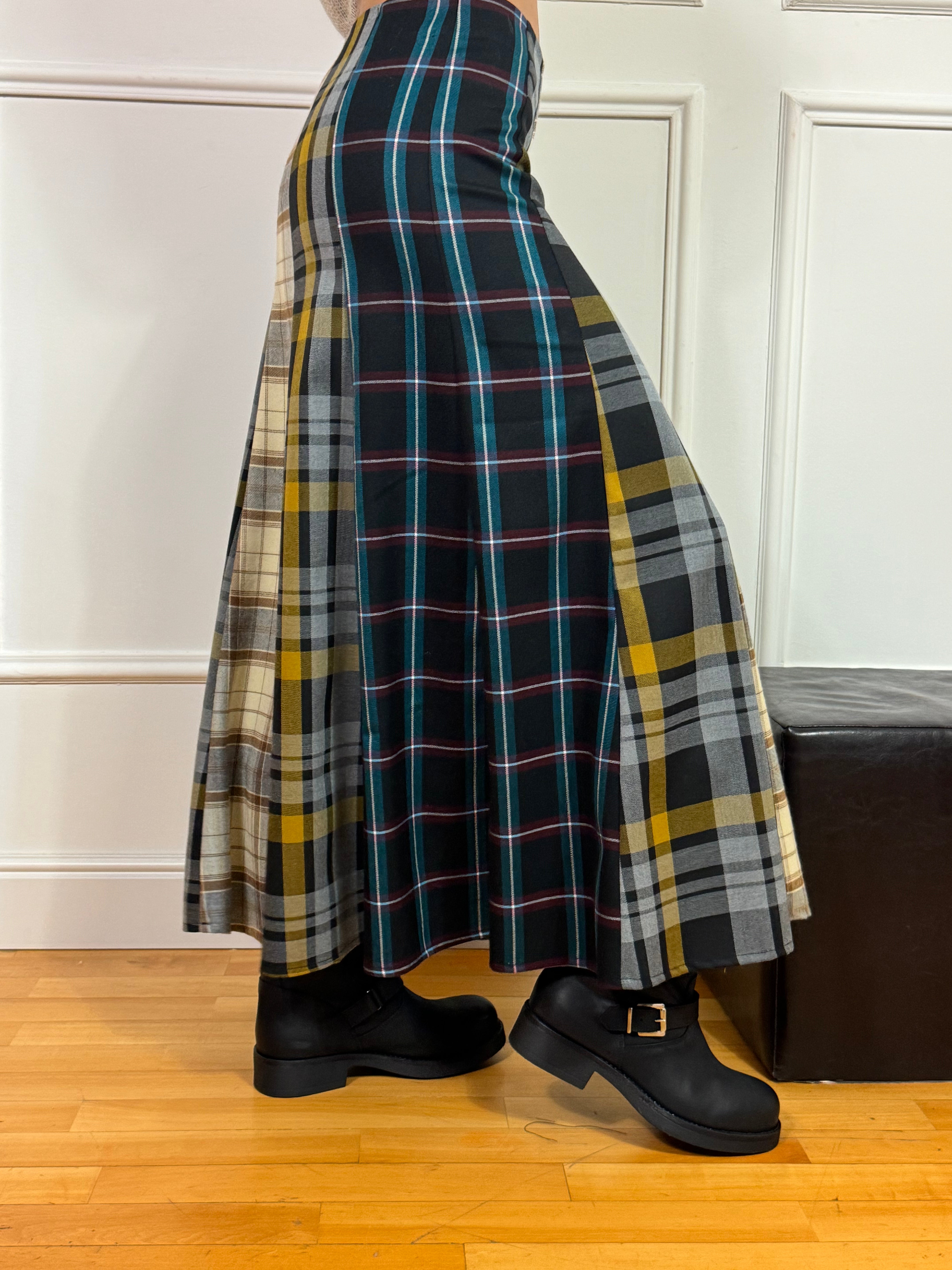 Gonna Kontatto SVASATA SCOZZESE MULTICOLORE