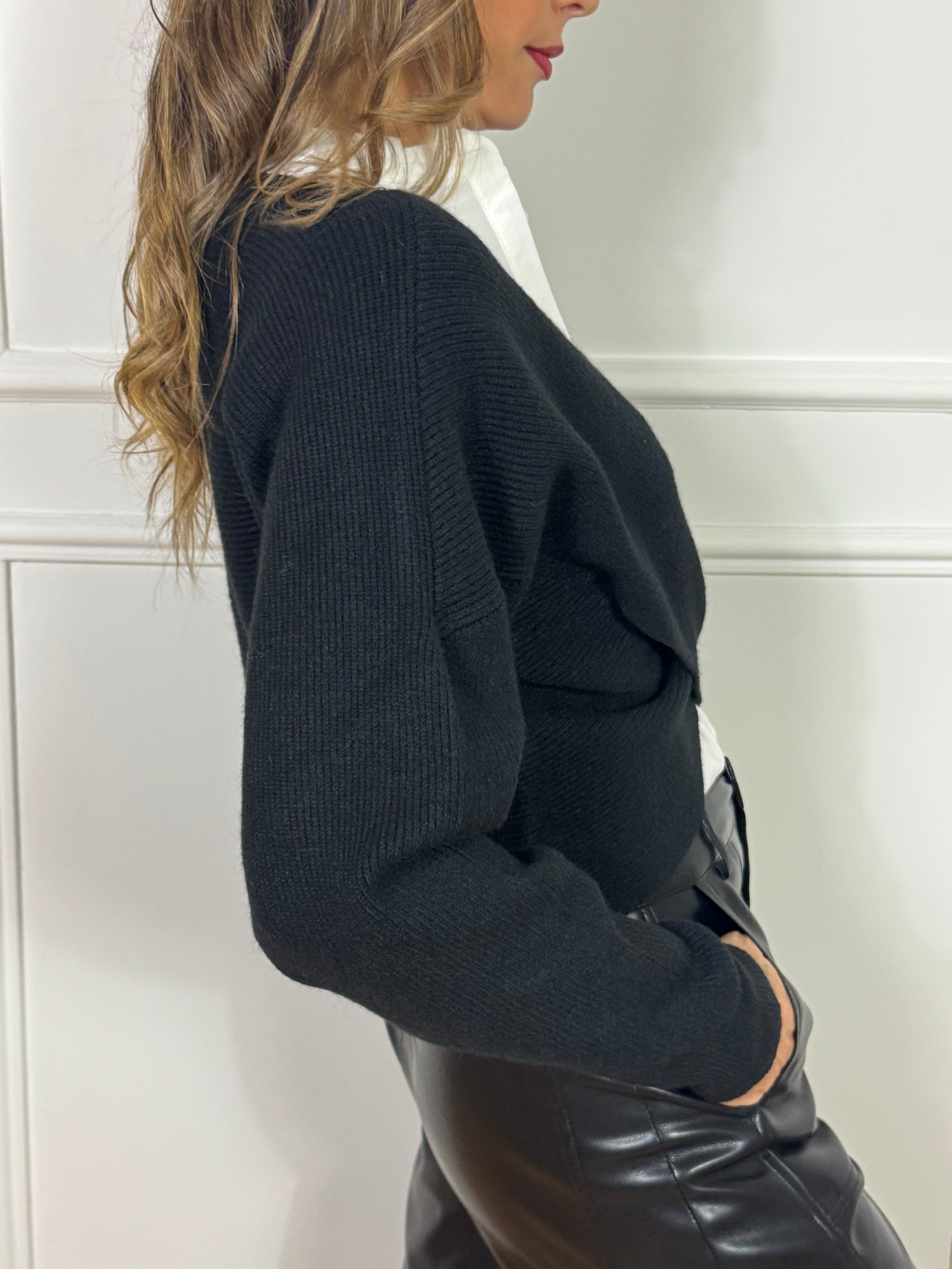 Maglia Susy Mix incrociata cannettata