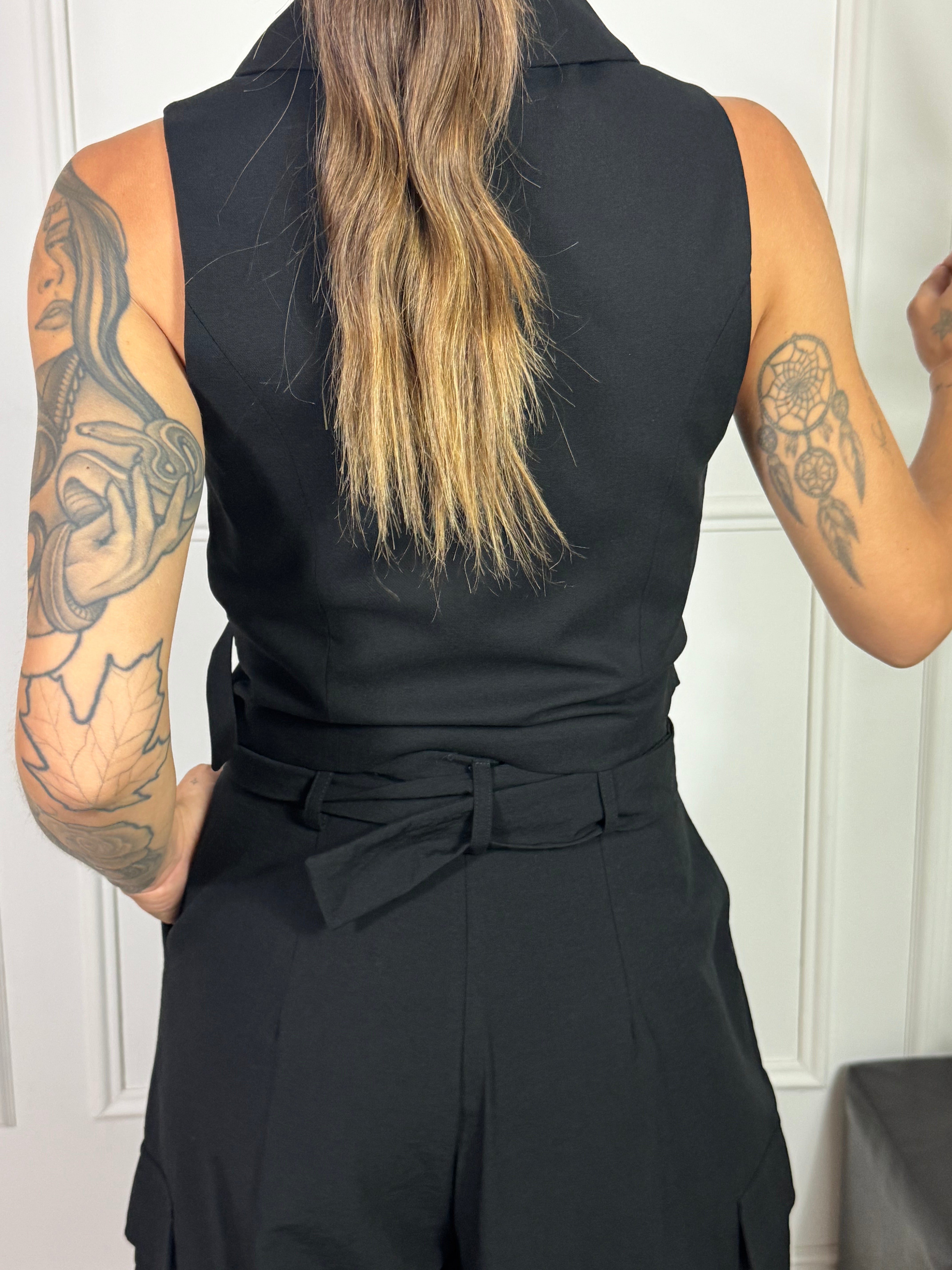 Gilet Susy Mix con revers e allaccio laterale