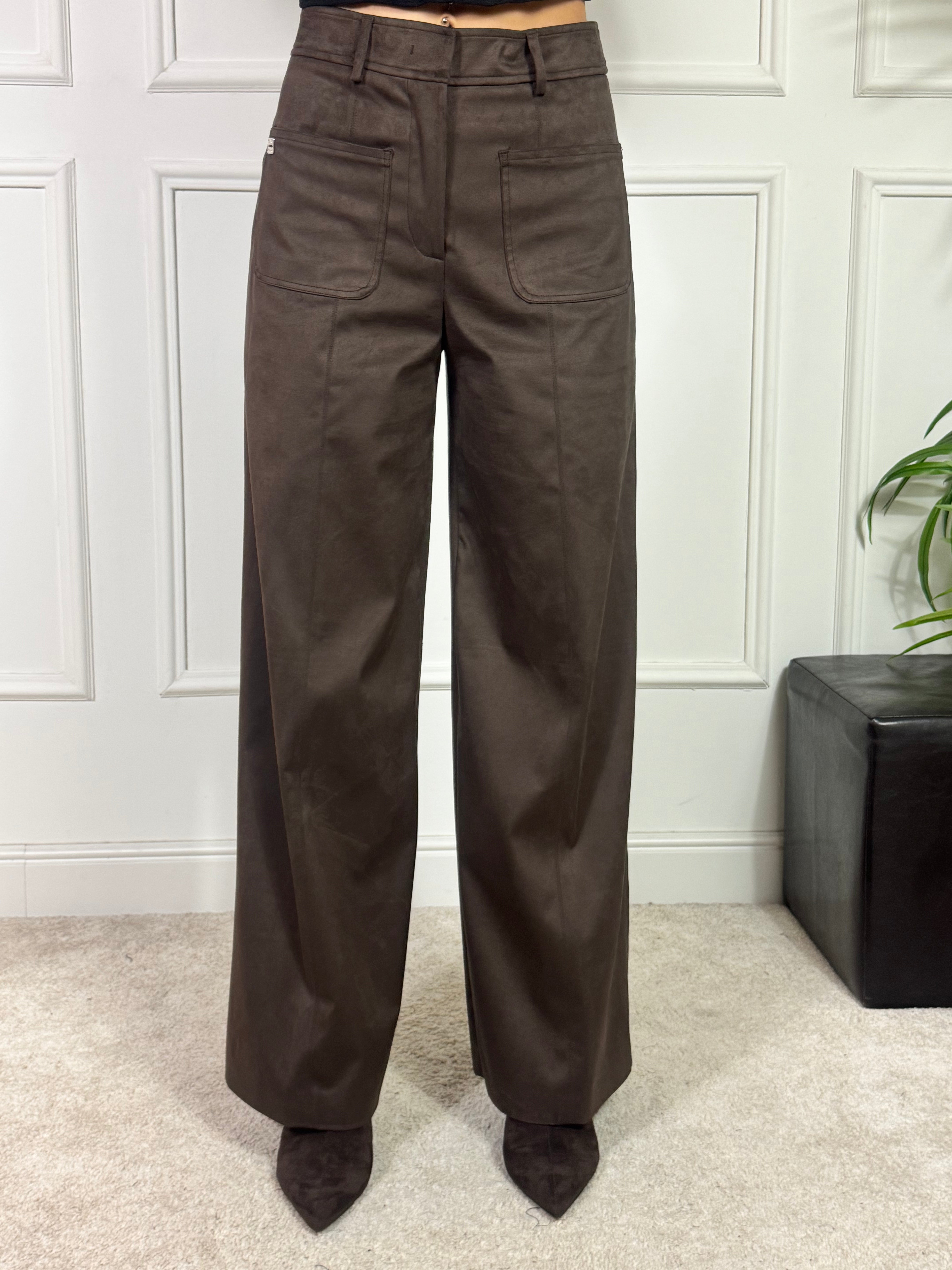 Pantalone scamosciato Manila Grace WIDE LEG