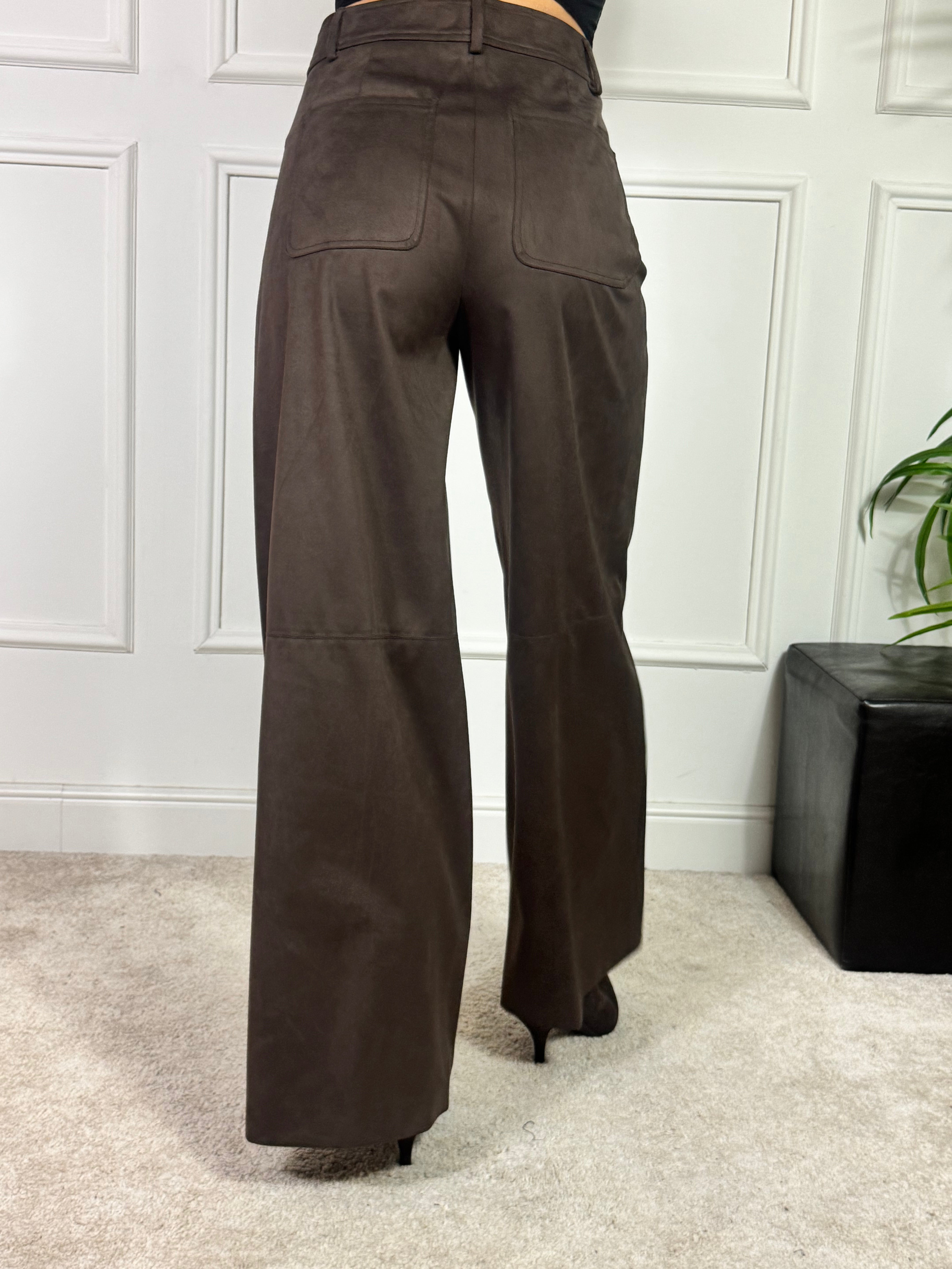 Pantalone scamosciato Manila Grace WIDE LEG