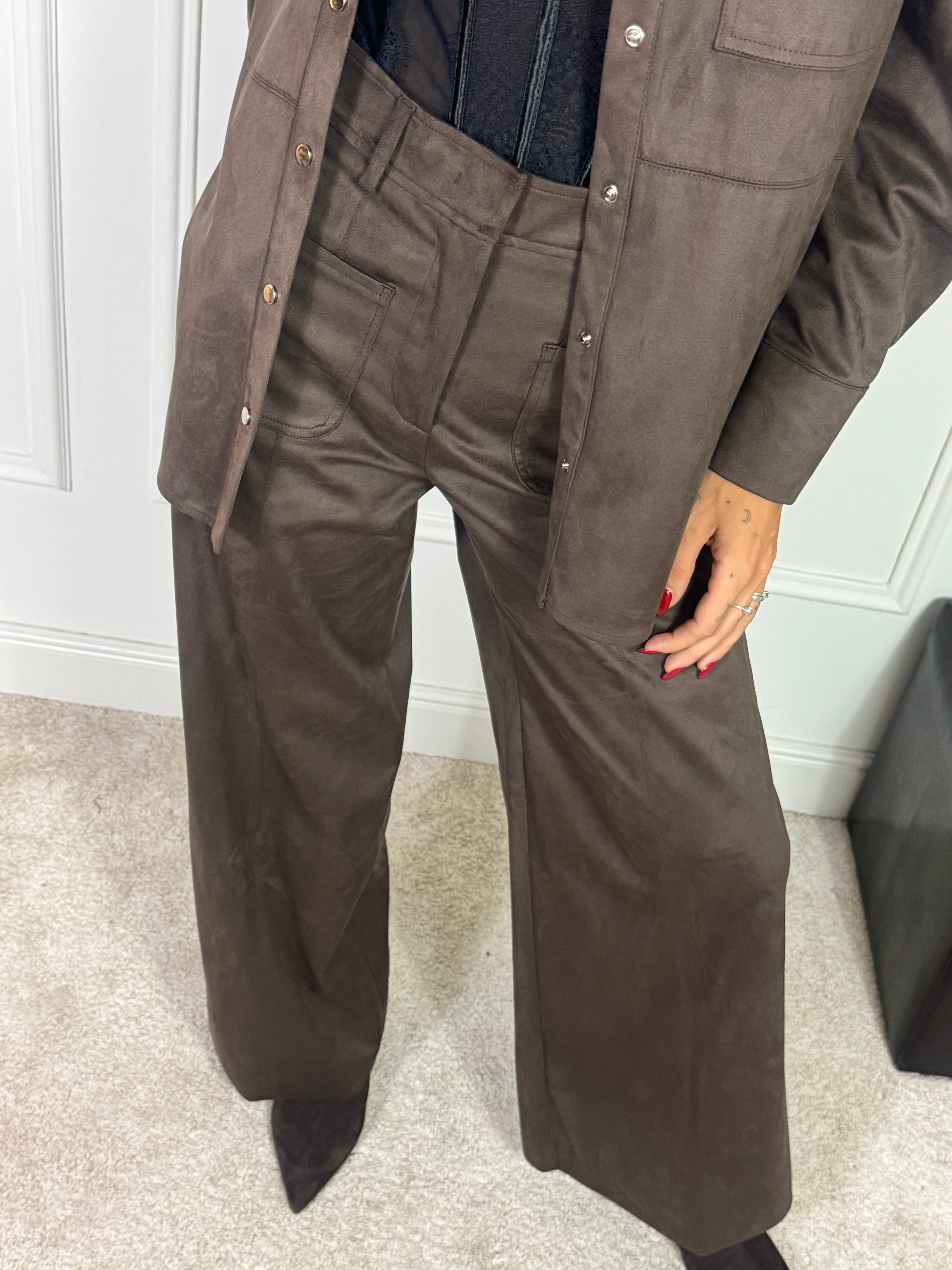 Pantalone scamosciato Manila Grace WIDE LEG