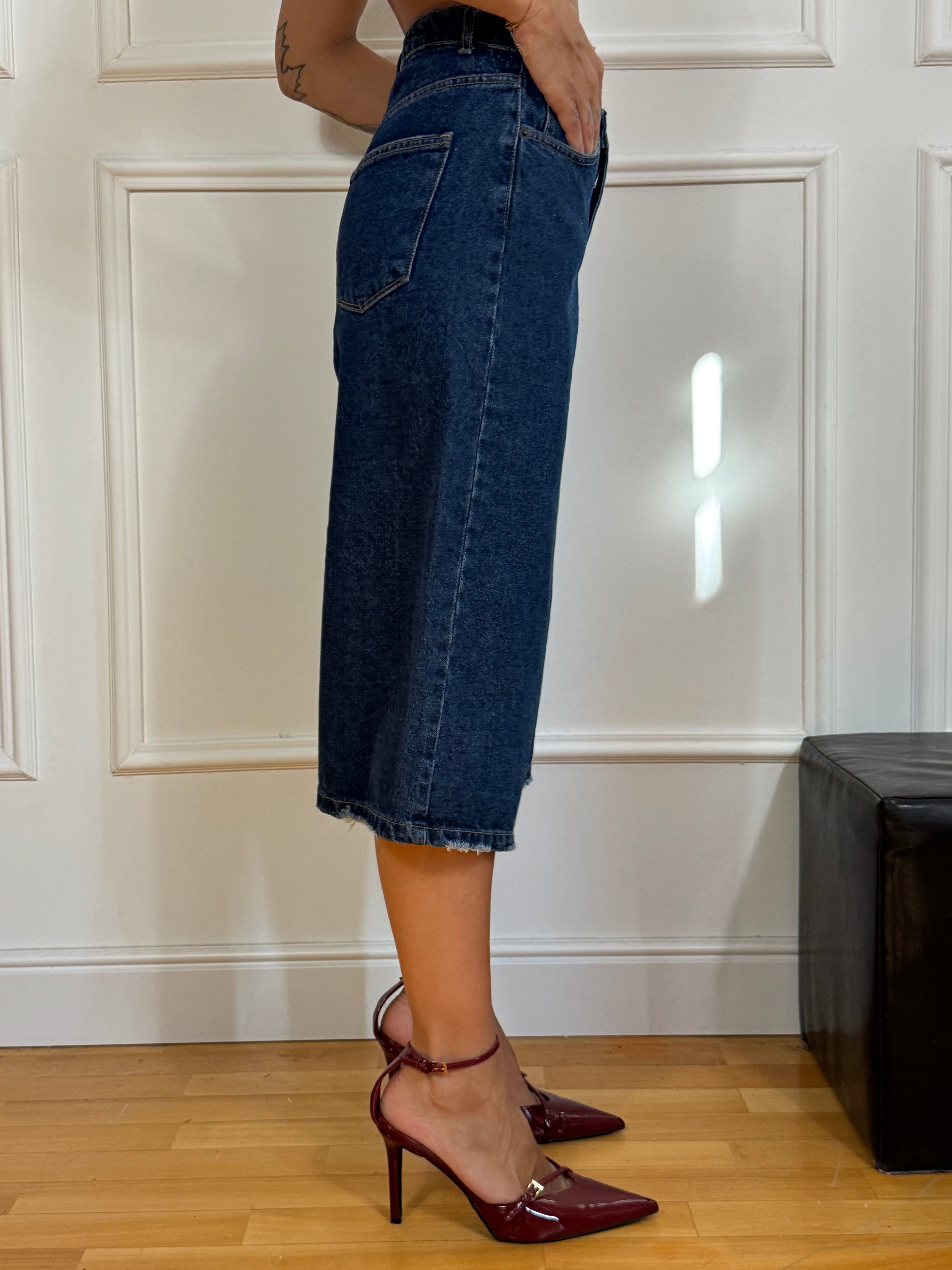 BERMUDA in jeans Victoria ILMH lavaggio DENIM SCURO