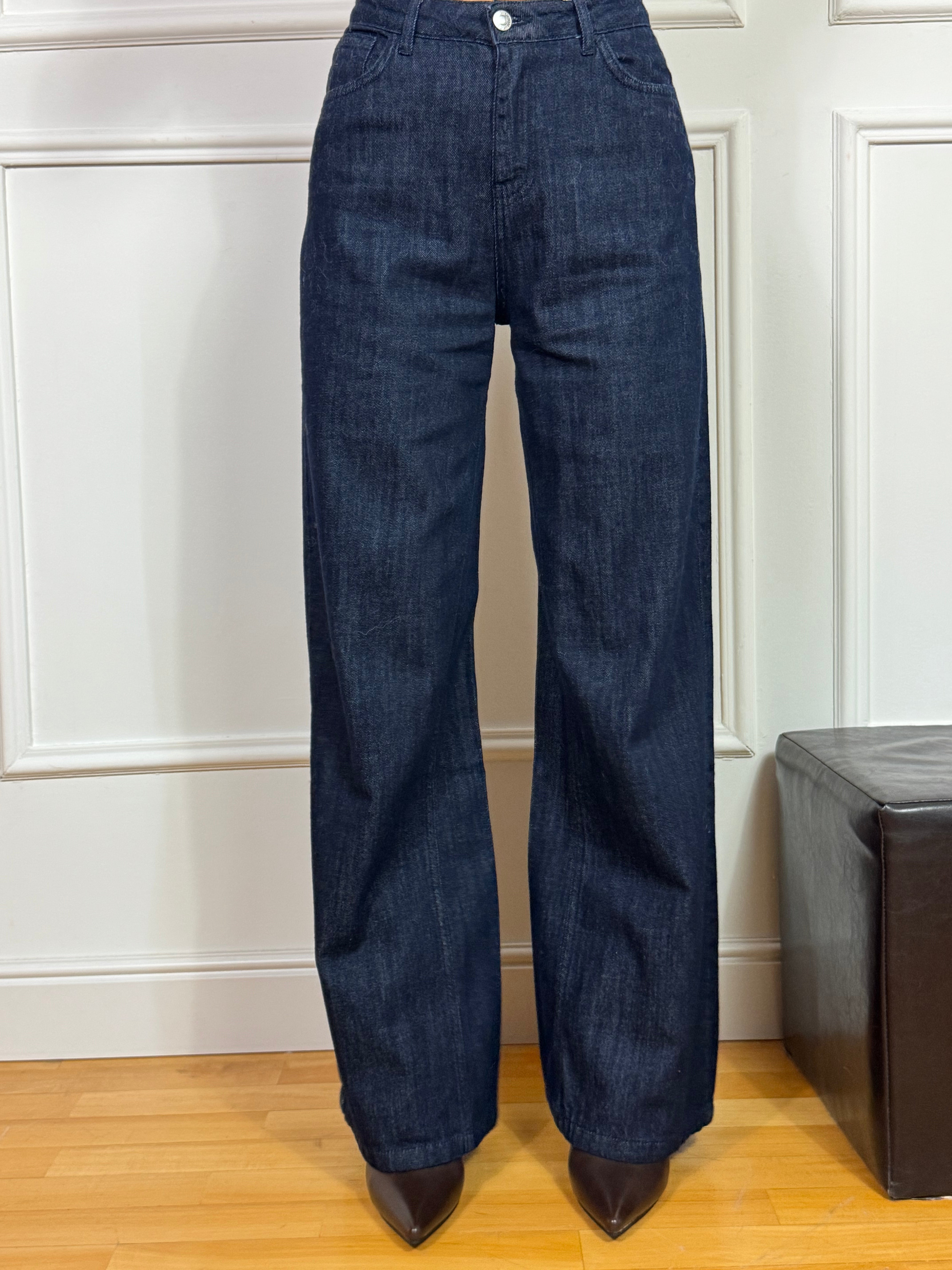 Jeans Kontatto PALAZZO DENIM SCURO modello ADELE