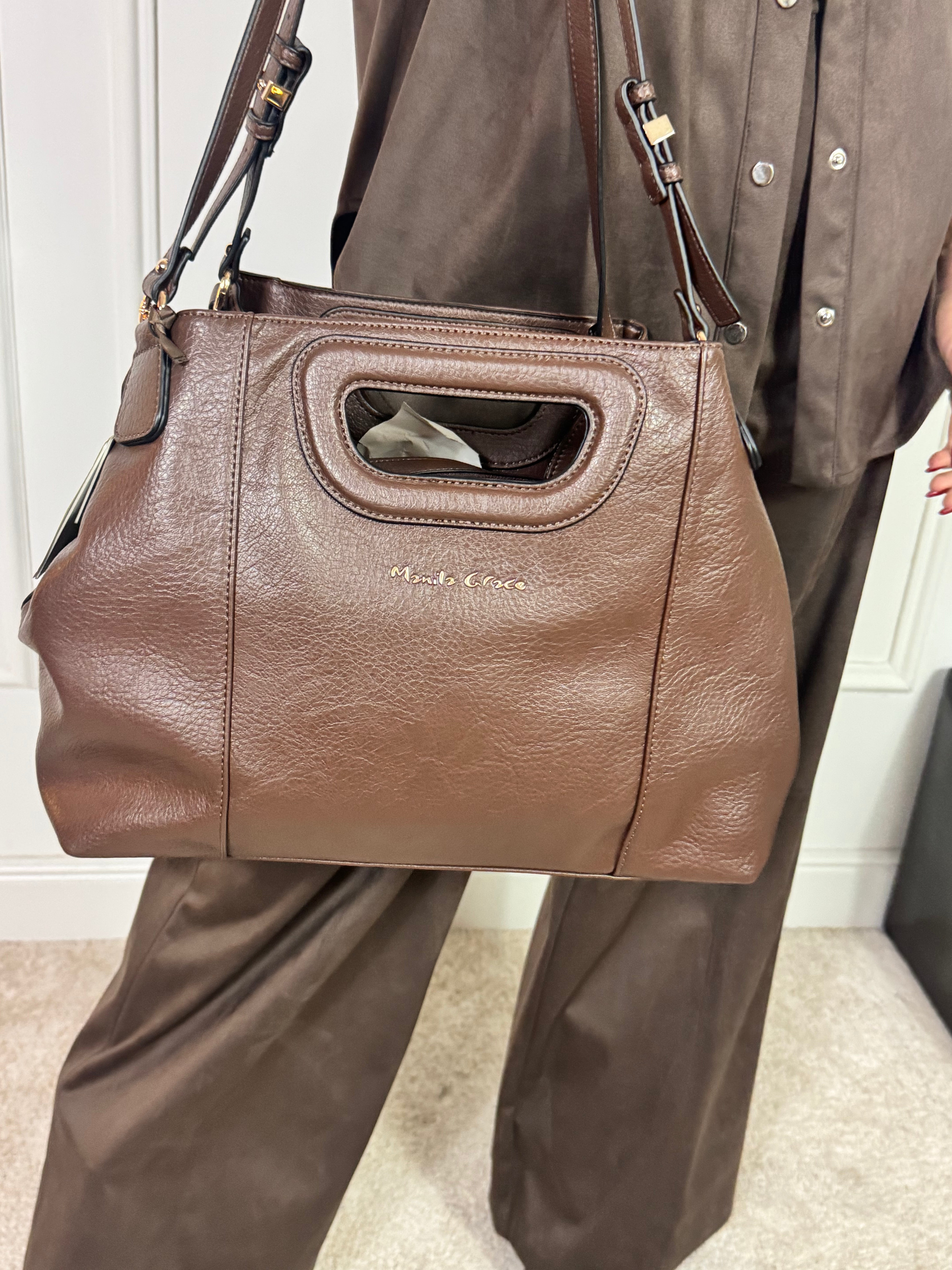 Borsa Manila Grace HAND BAG - MANICO RIGIDO TRE SCOMPARTI