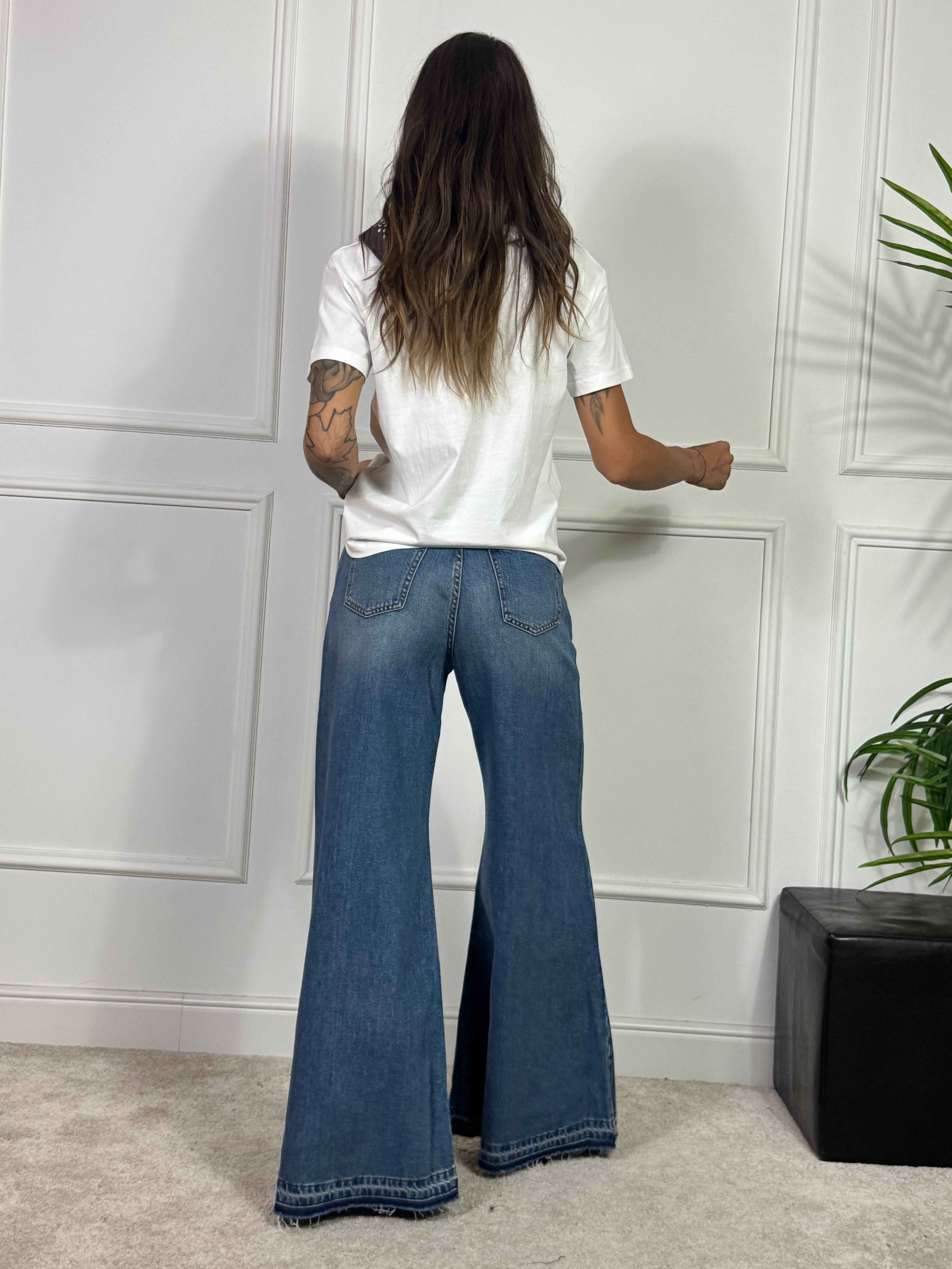 Jeans PALAZZO Manile Grace bordo blu