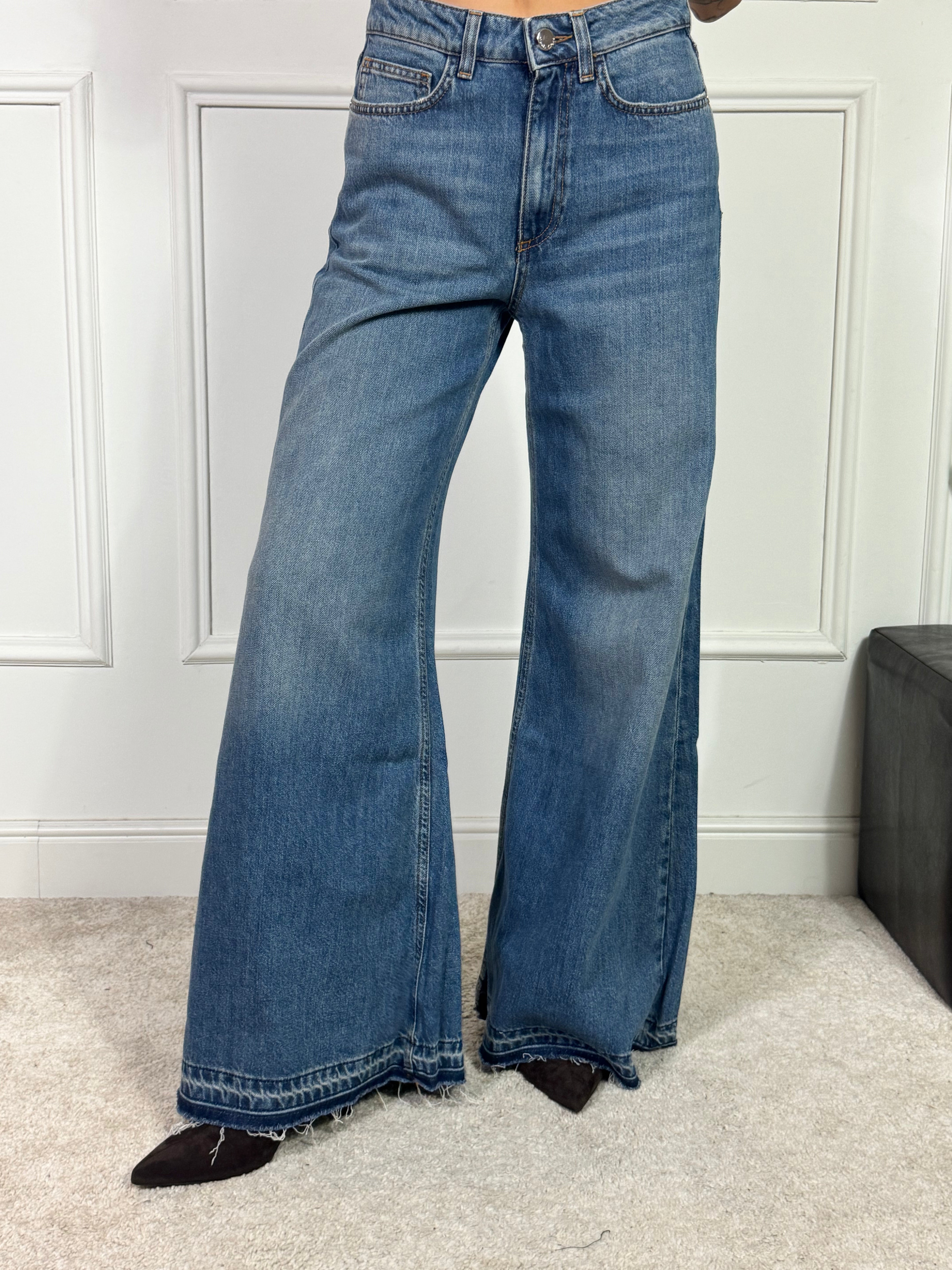 Jeans PALAZZO Manile Grace bordo blu