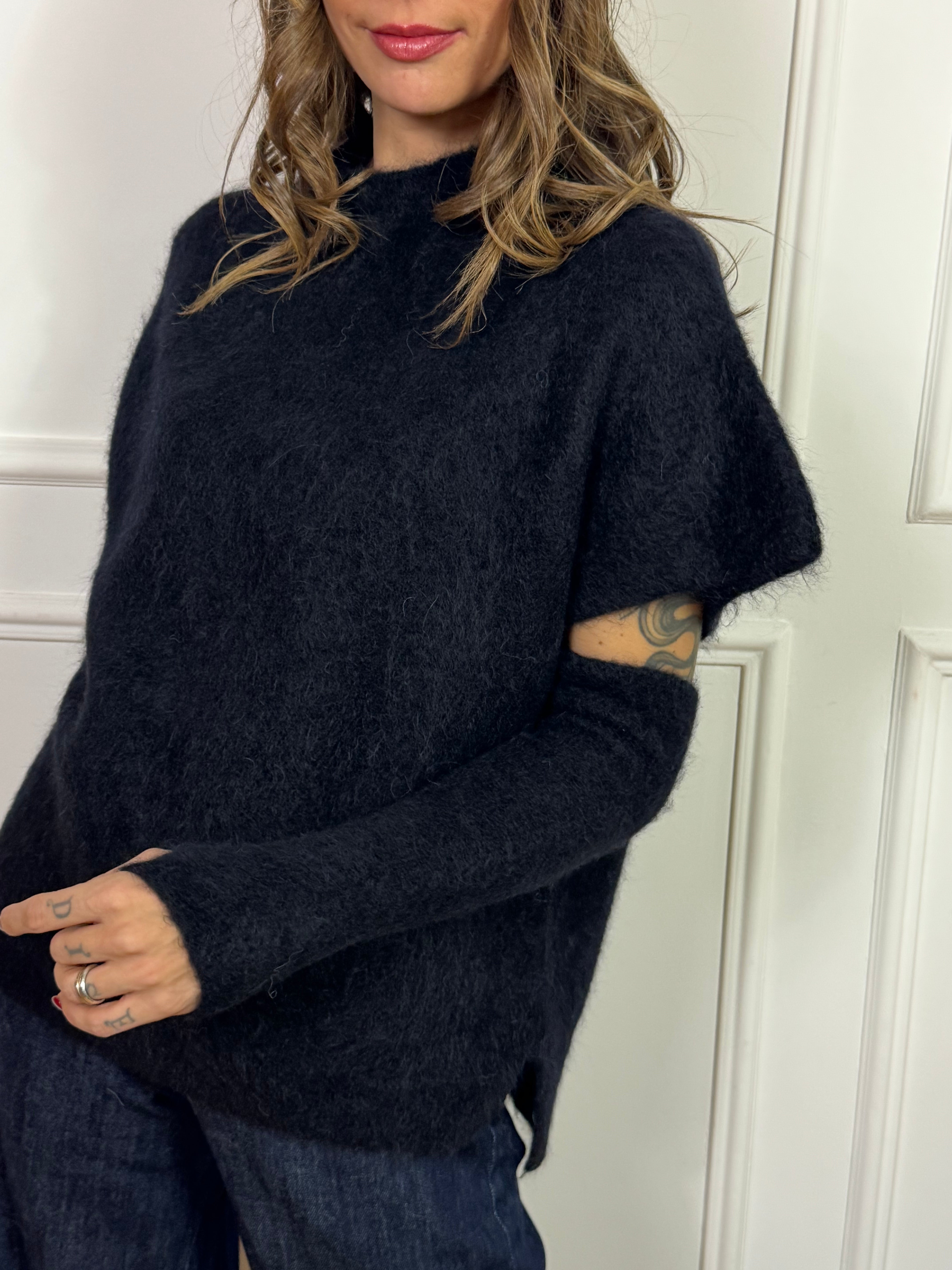 Gilet over / maglia manica accennata misto lana Kontatto