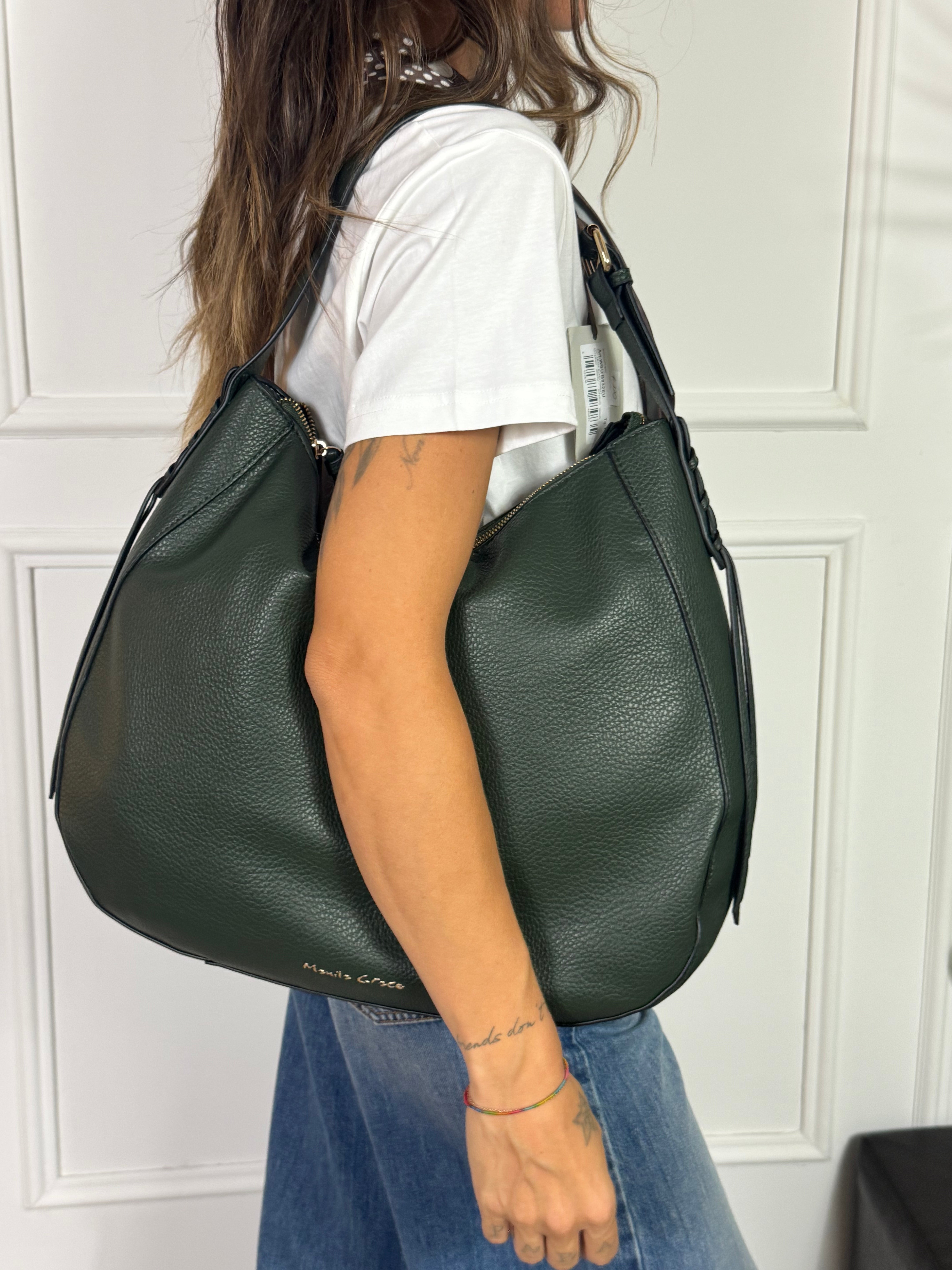 Borsa Manila Grace SHOULDER BAG GRANDE- INTRECCIO LATERALE