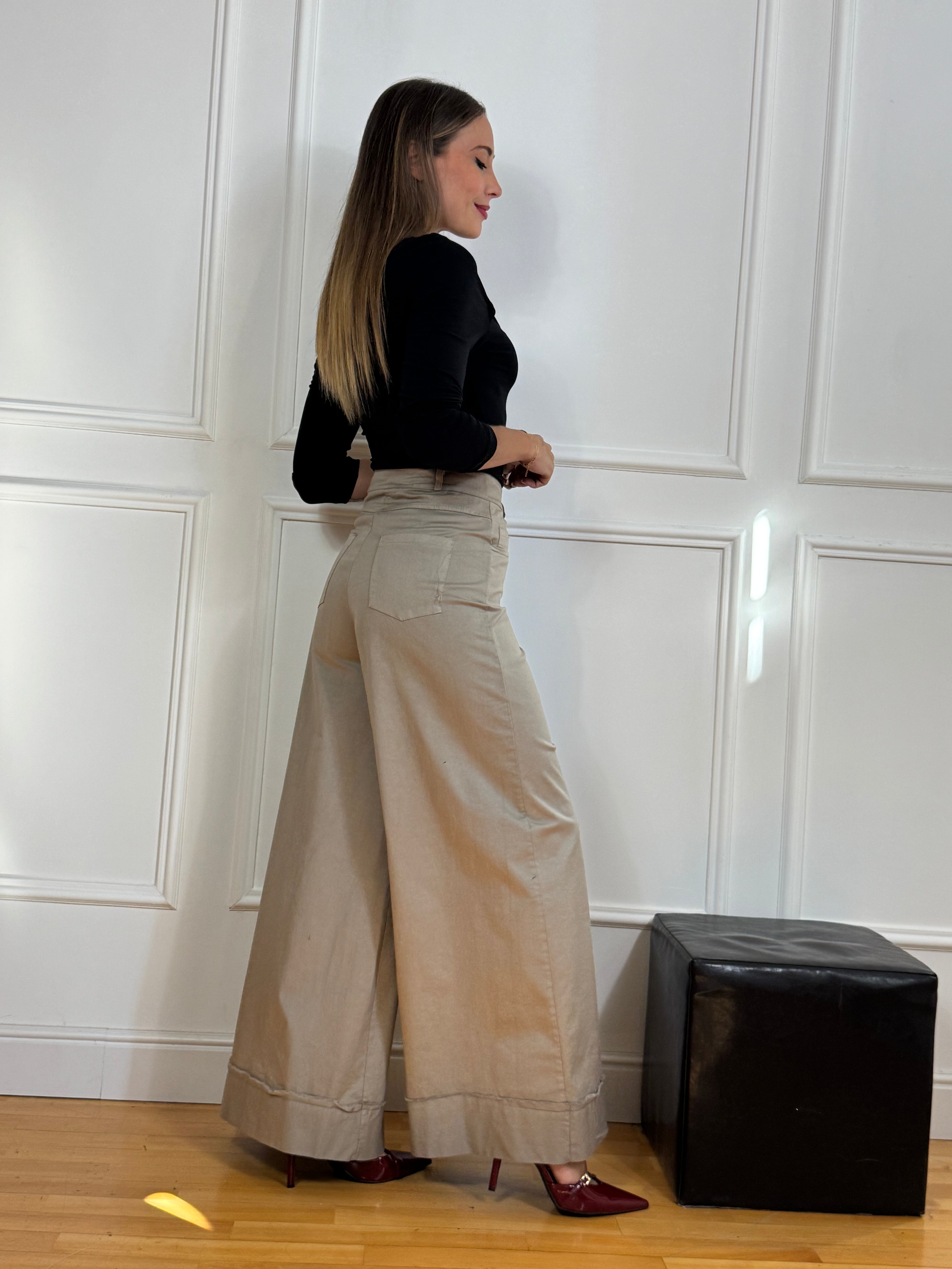 Pantalone in cotone a palazzo Victoria ILMH
