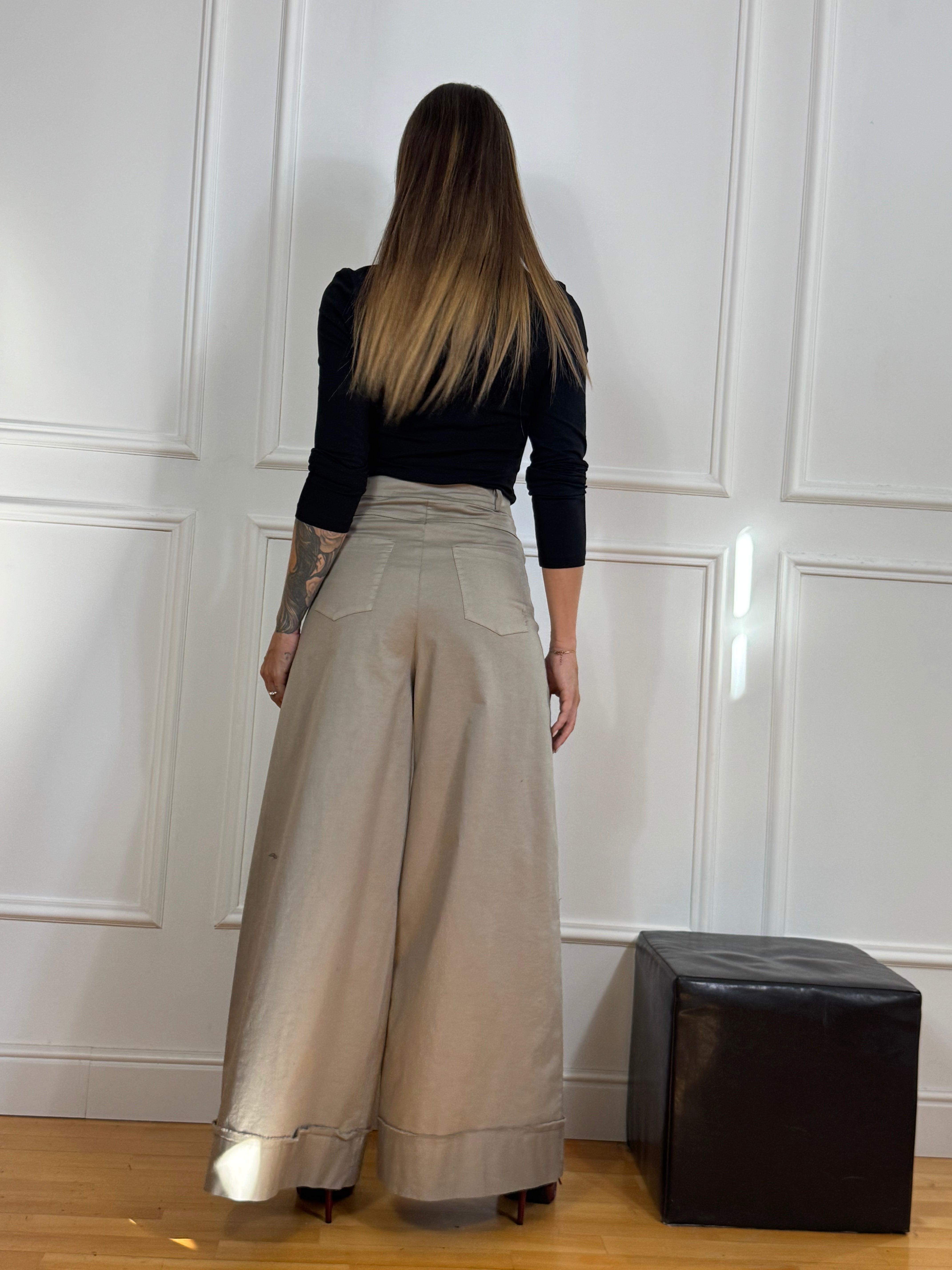 Pantalone in cotone a palazzo Victoria ILMH