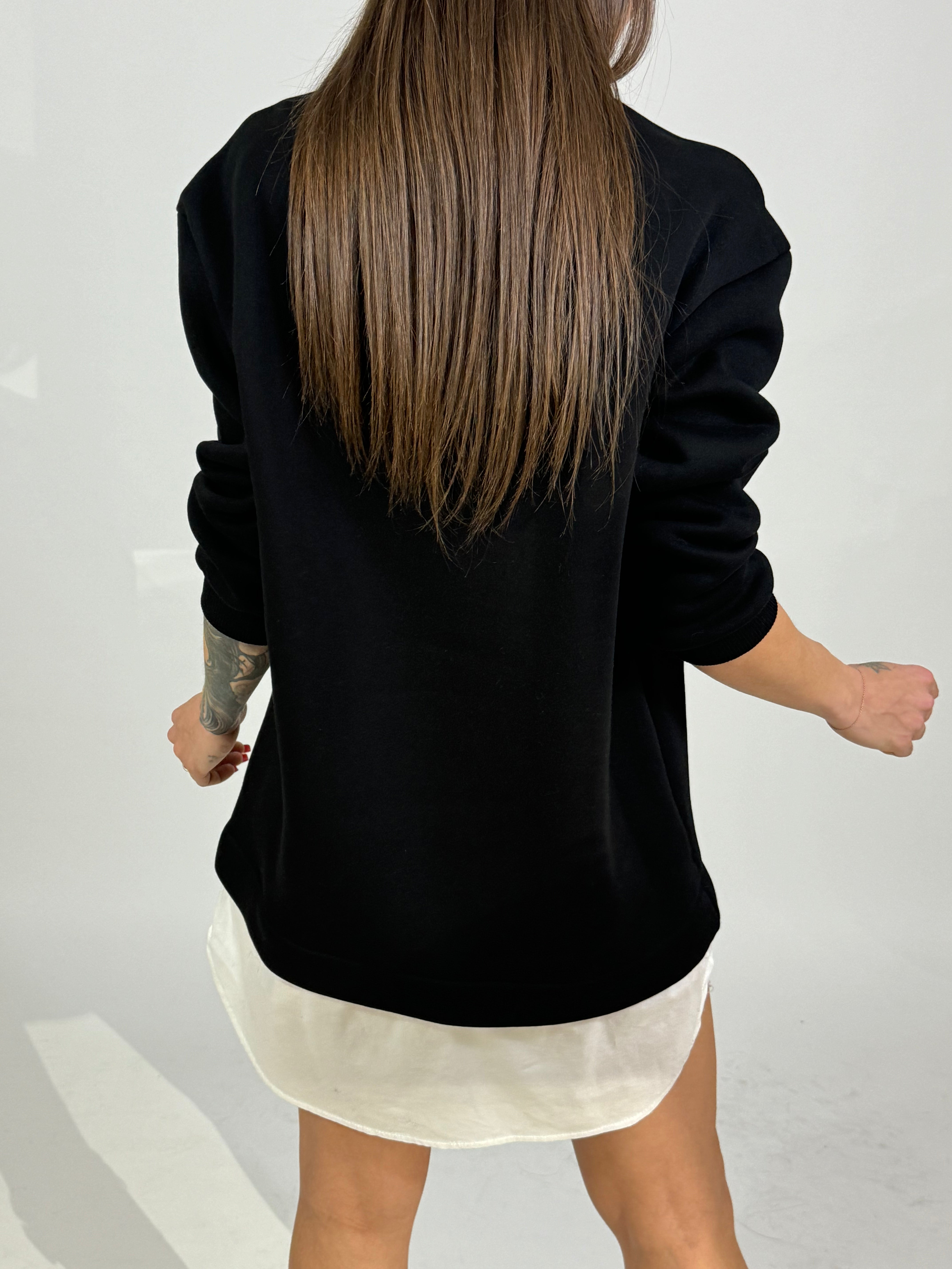 Maxi felpa / Abito di felpa Victoria ILMH con effetto camicia sotto