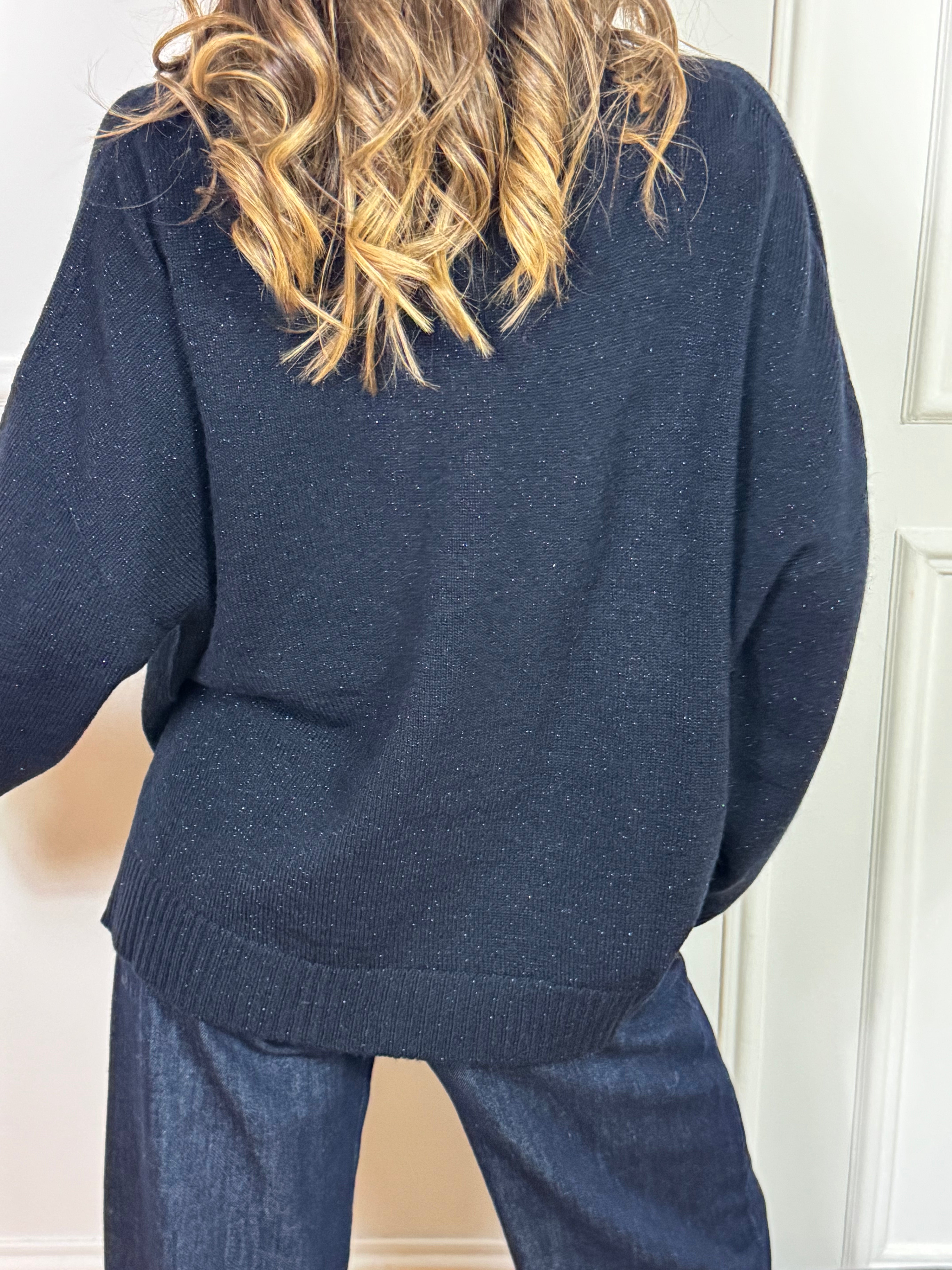 Maglia over dolcevita misto lana Kontatto LUREX