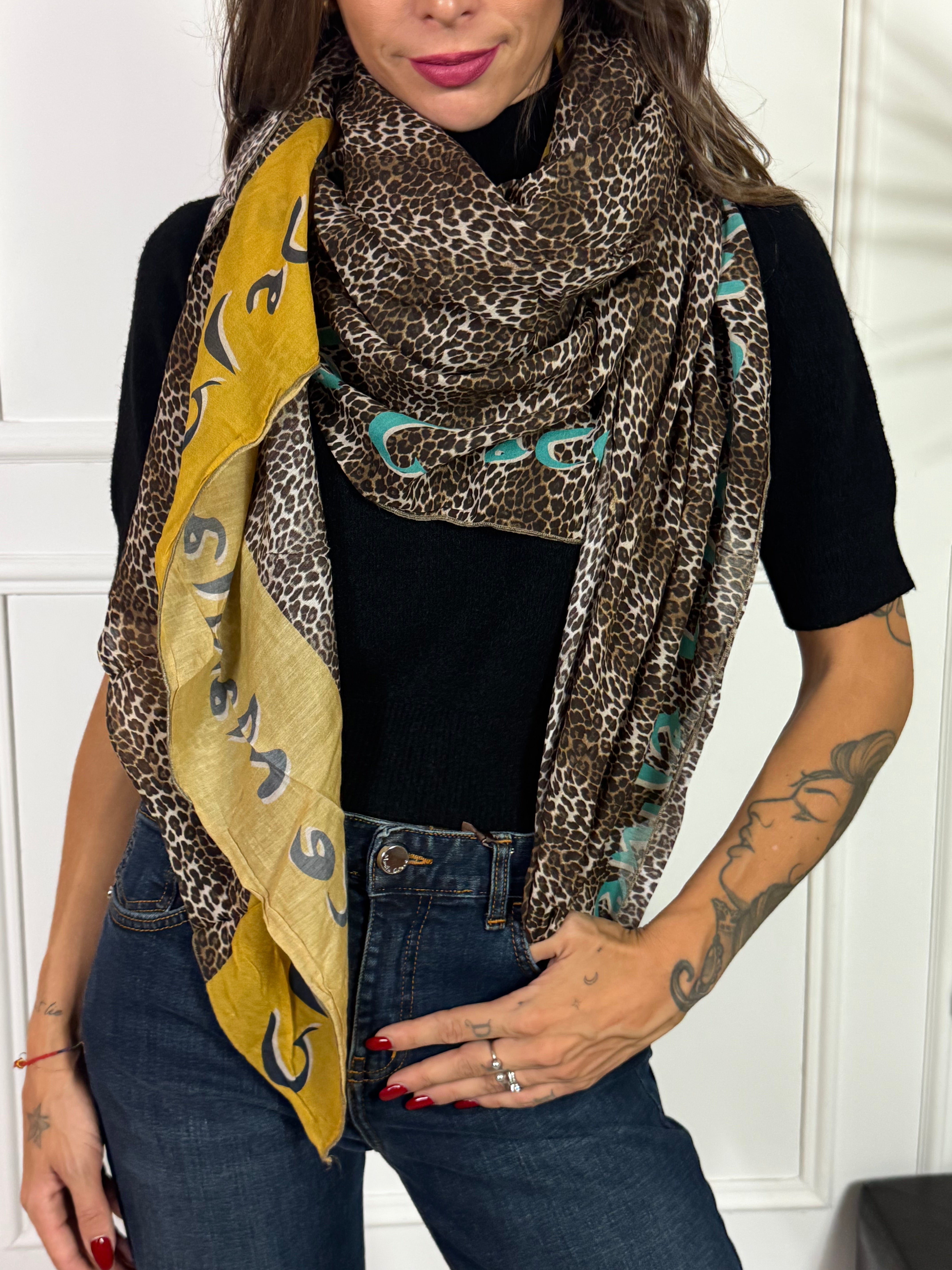 Foulard cotone e seta Manila Grace fantasia MACULATO