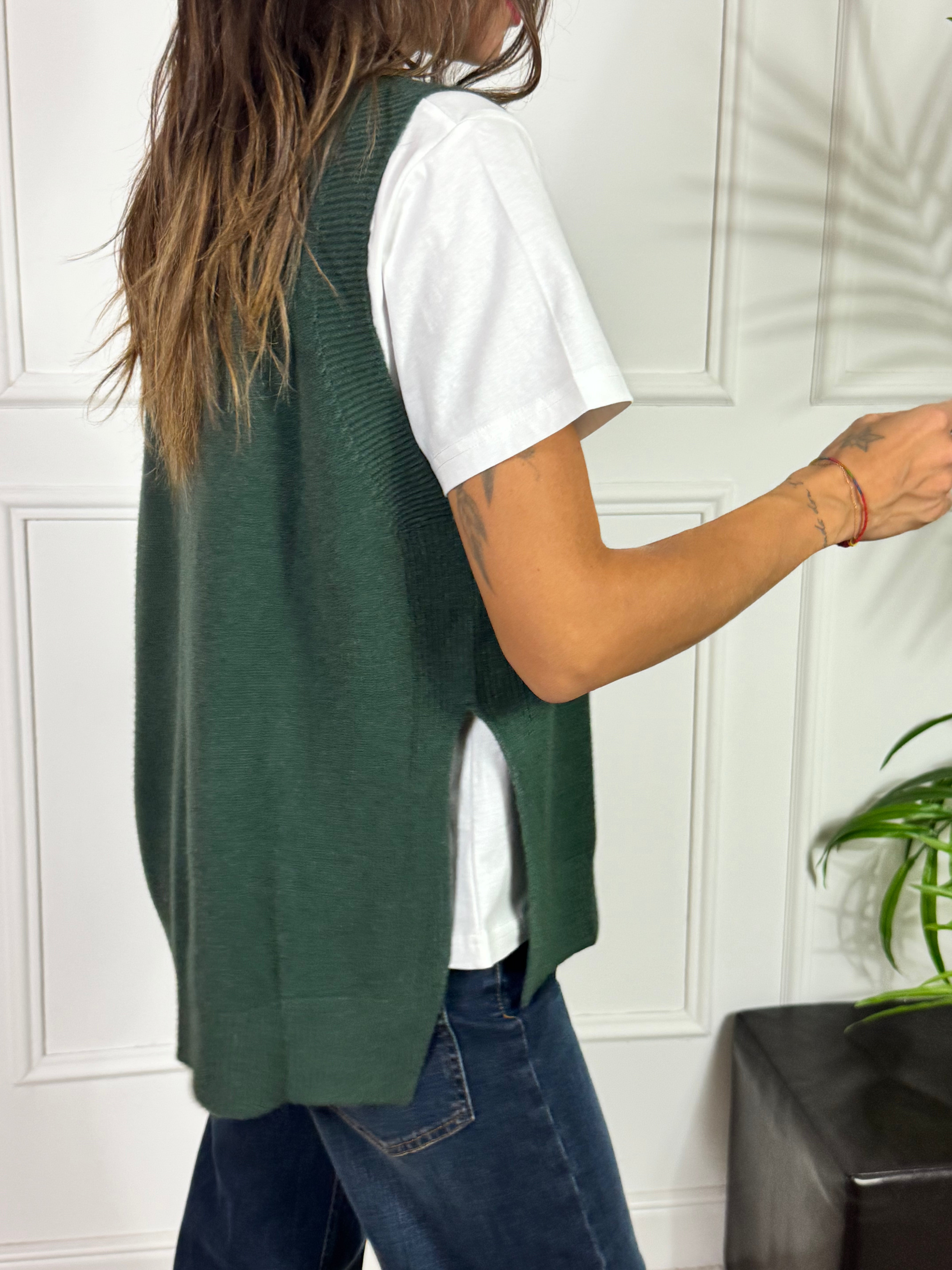 Maglia Gilet over spacchi a lato Manila Grace