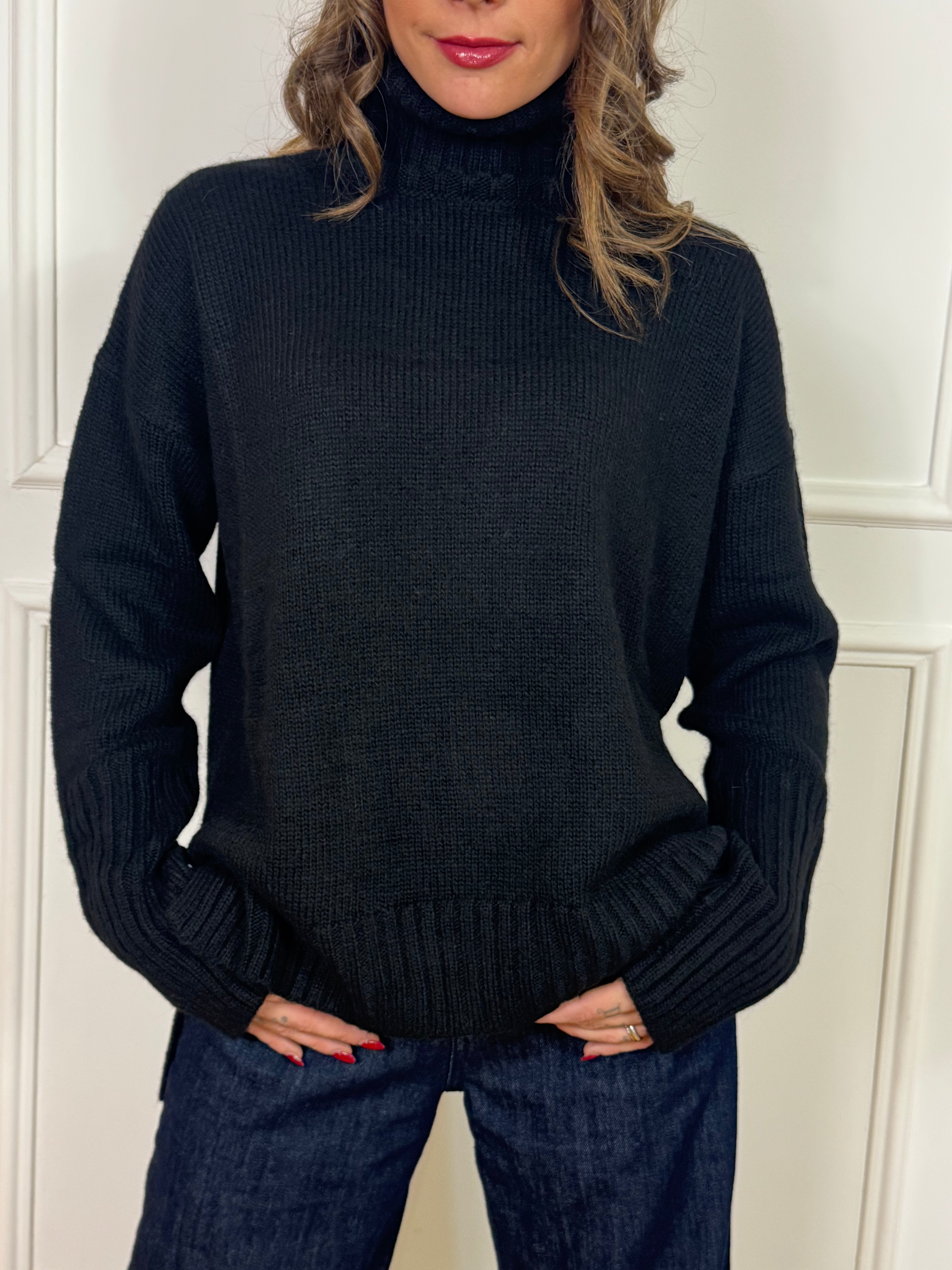 Maglia dolcevita misto lana Kontatto BUCO POLLICE