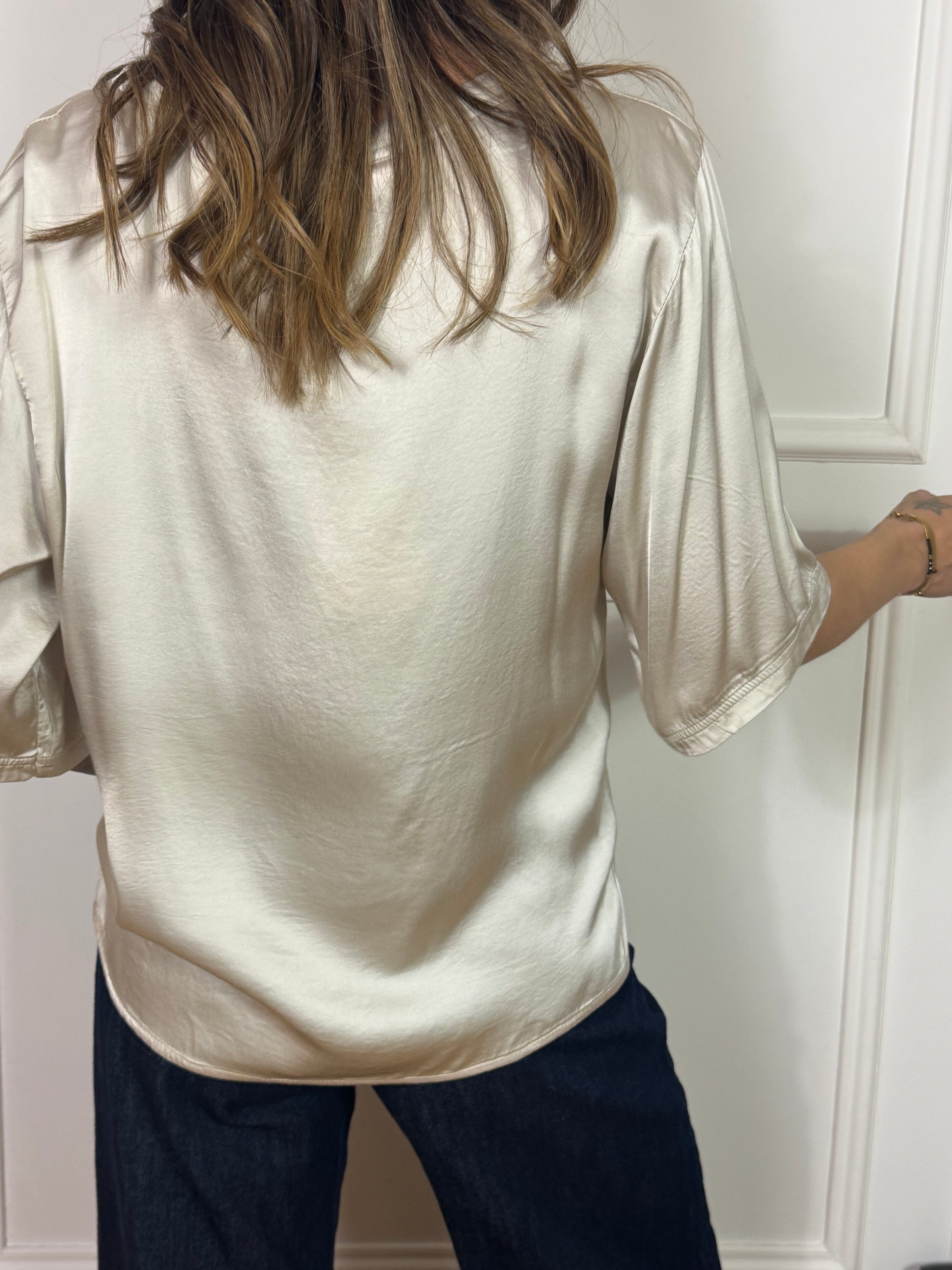 Blusa in raso Kontatto manica al gomito