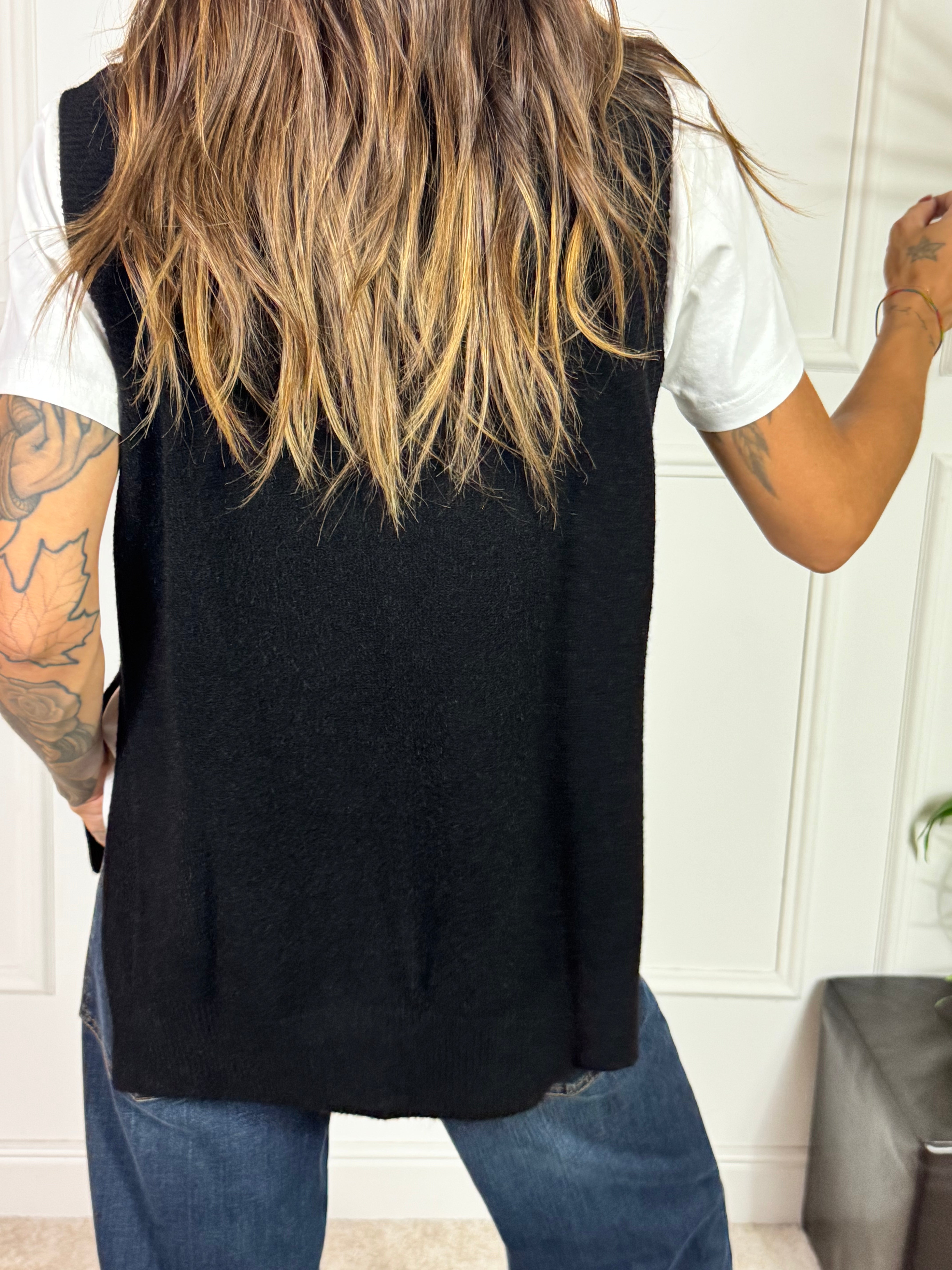 Maglia Gilet over spacchi a lato Manila Grace