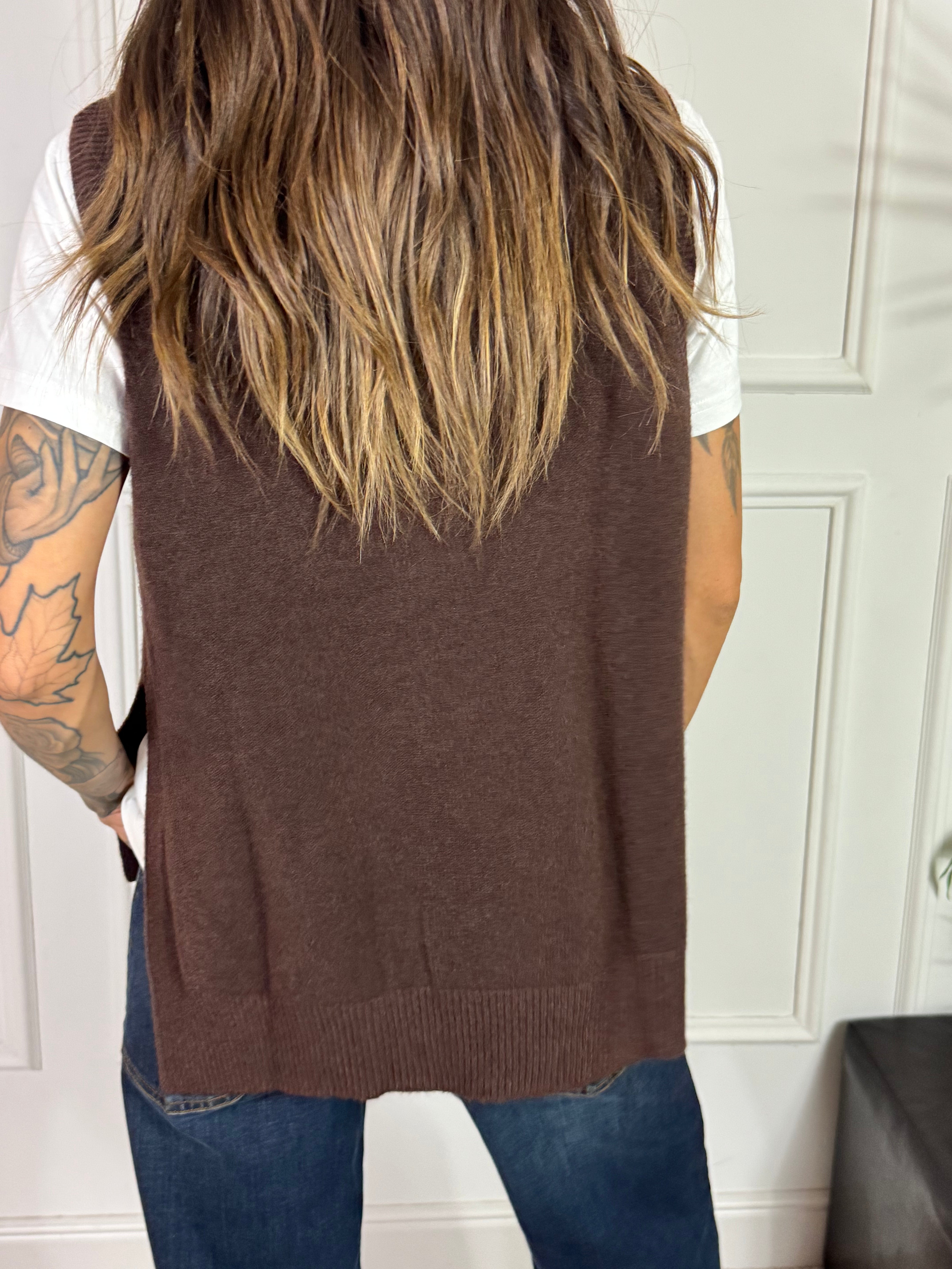 Maglia Gilet over spacchi a lato Manila Grace