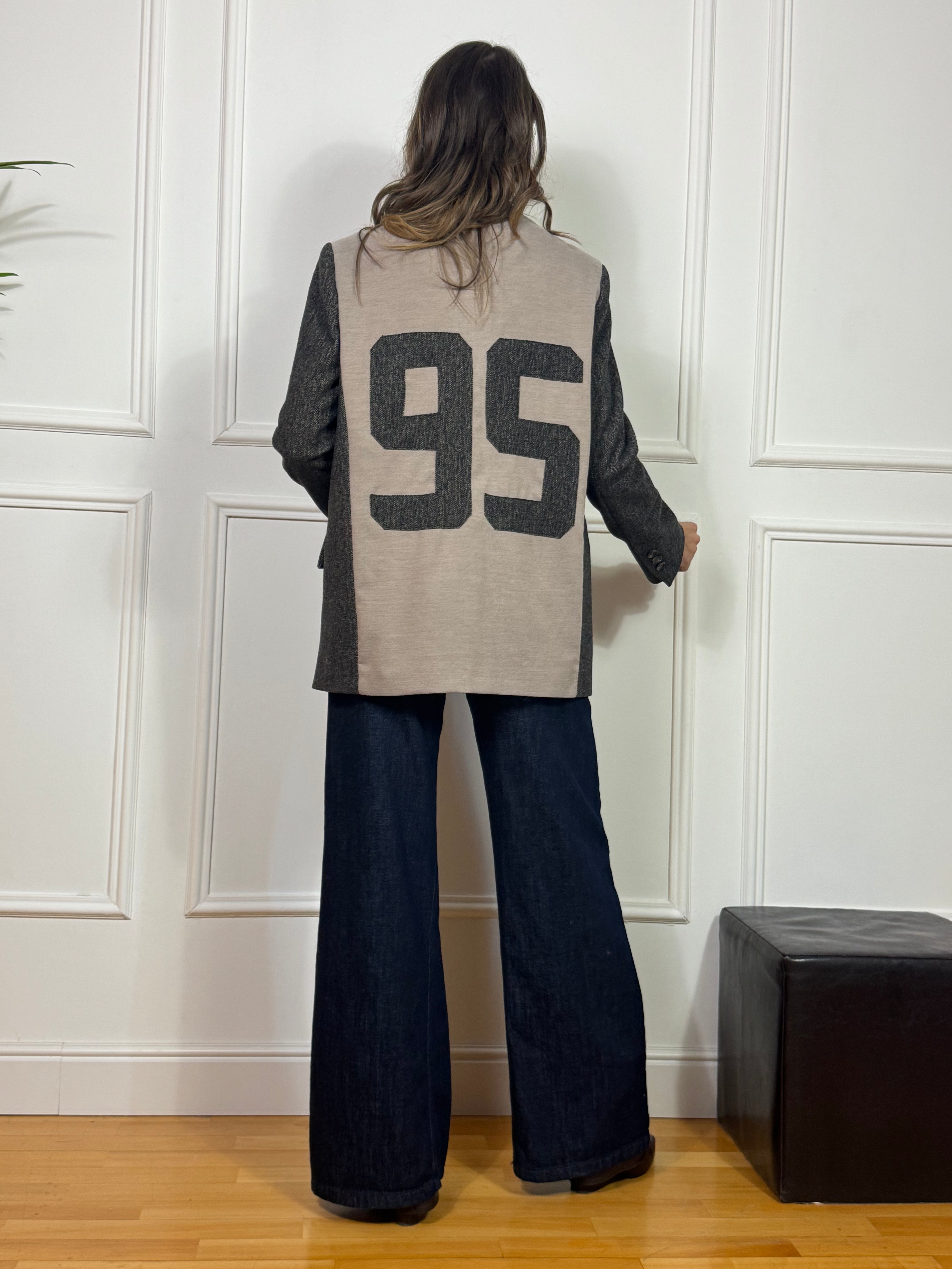 Giacca blazer oversize Kontatto bimateriale patch schiena 95