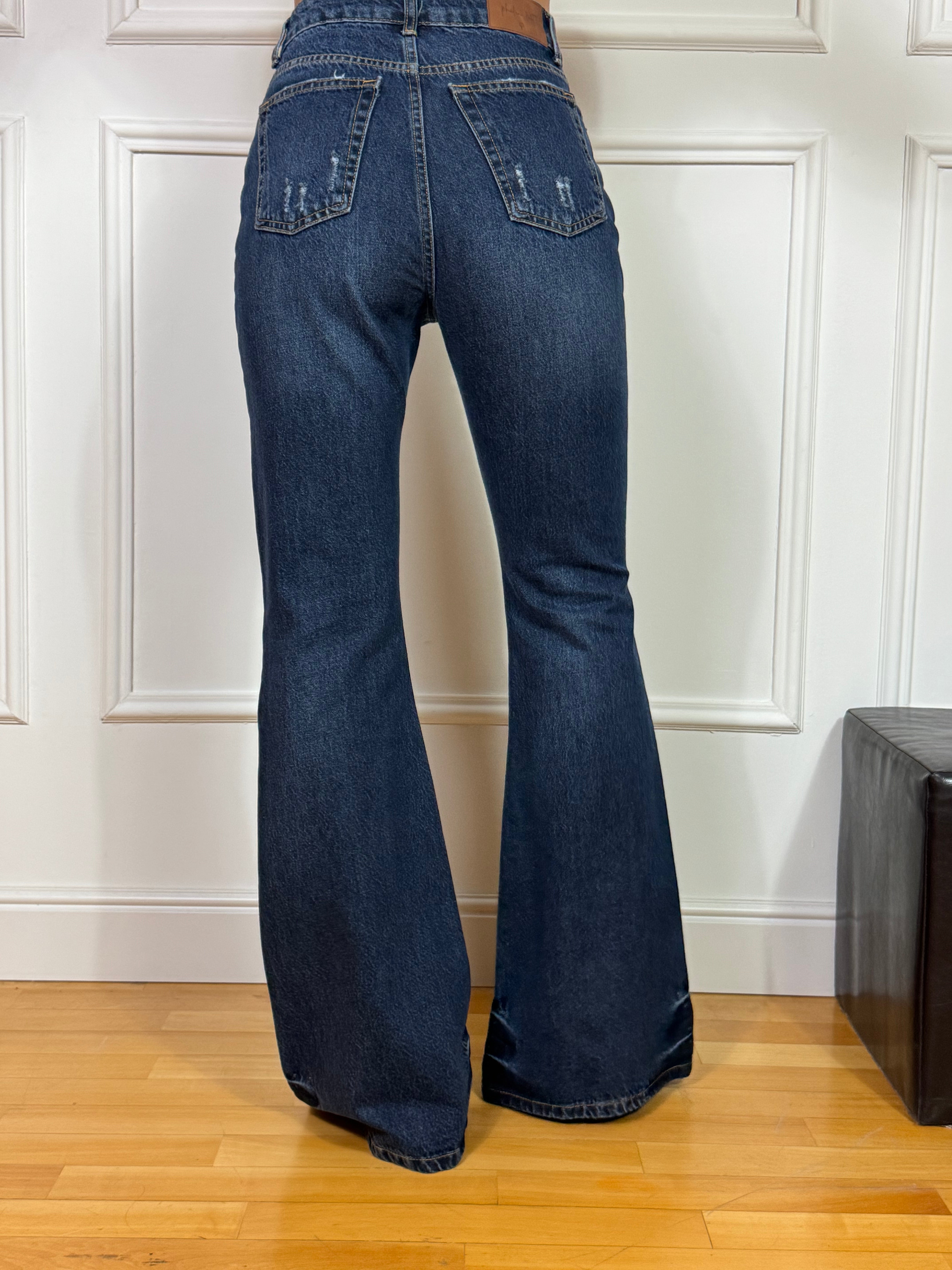 Jeans a ZAMPA  PHILIA LOFT - lavaggio DENIM CON ROTTURE
