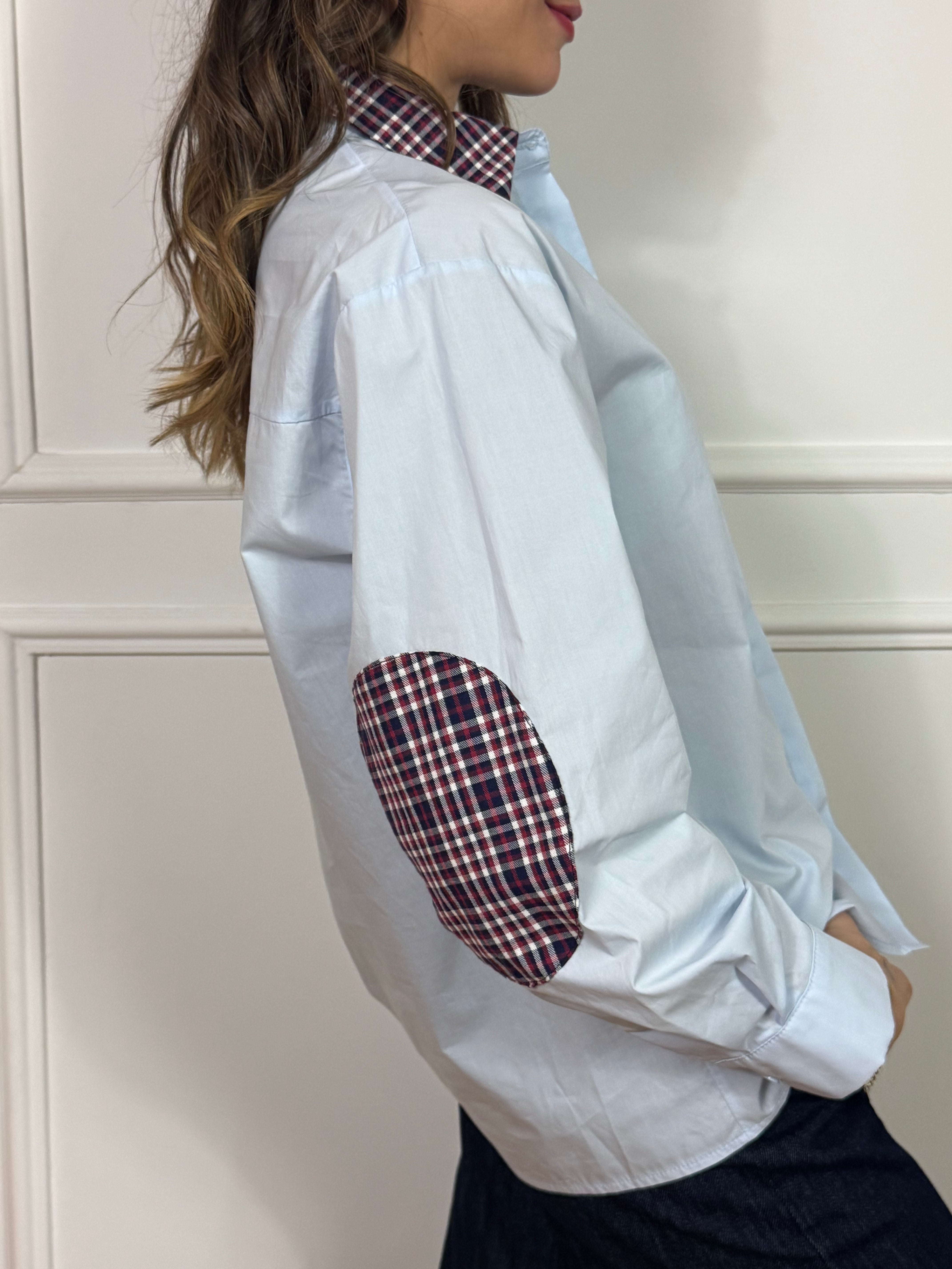 Camicia in cotone Kontatto con dettagli tartan