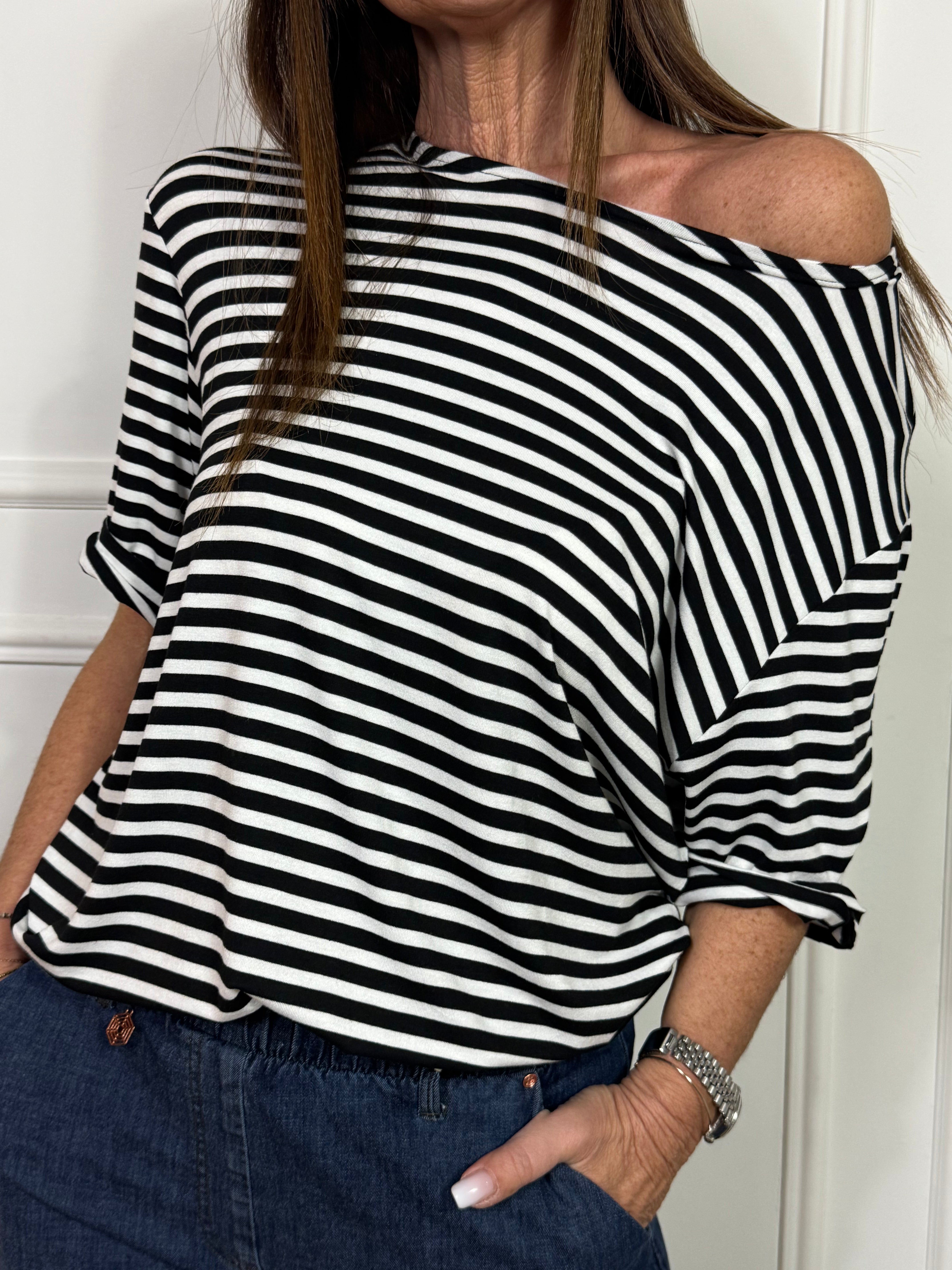 Maglia T-SHIRT BOXY MANICA CORTA A RIGHE Ragno ART. DT08TO