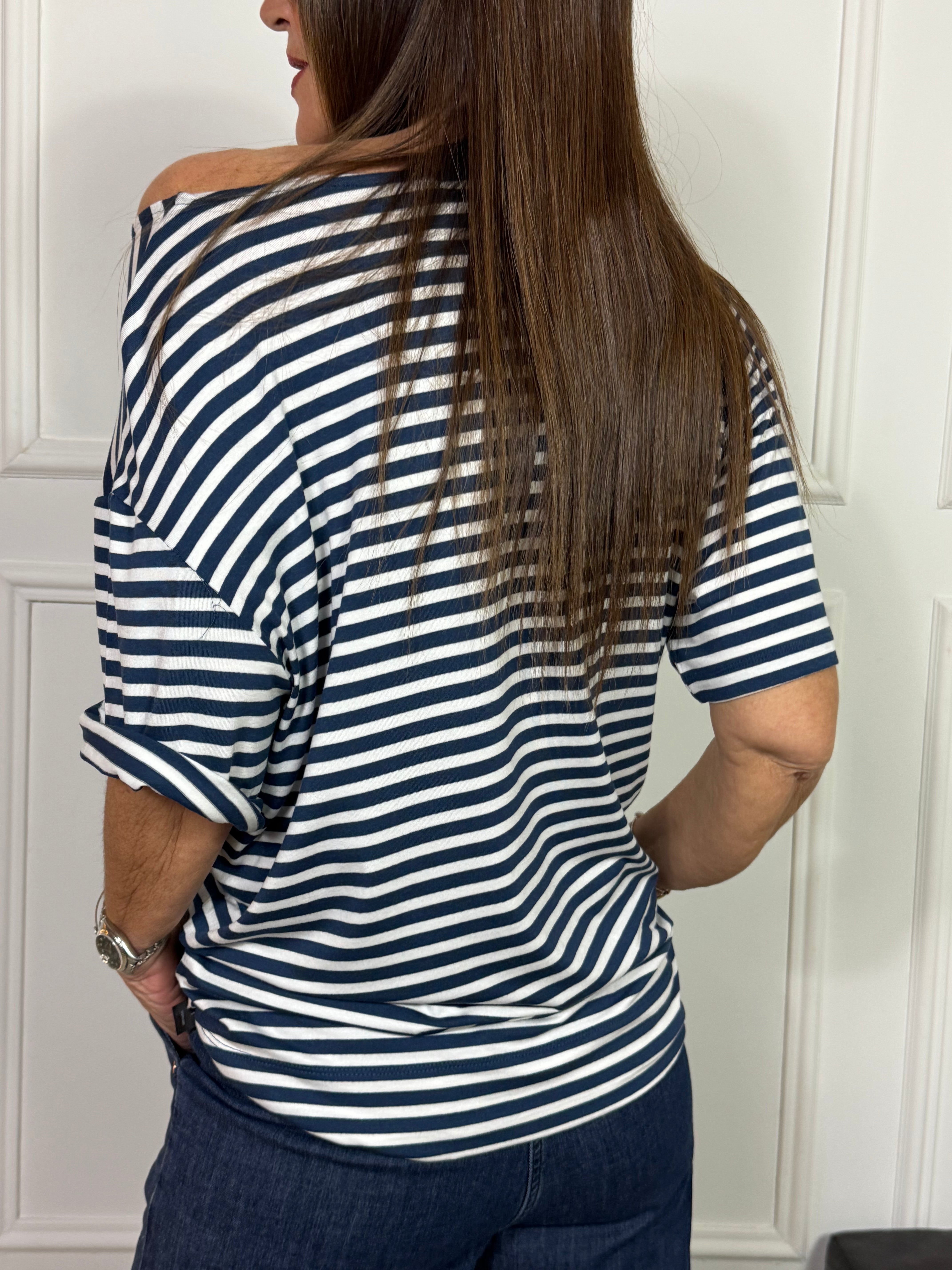 Maglia T-SHIRT BOXY MANICA CORTA A RIGHE Ragno ART. DT08TO