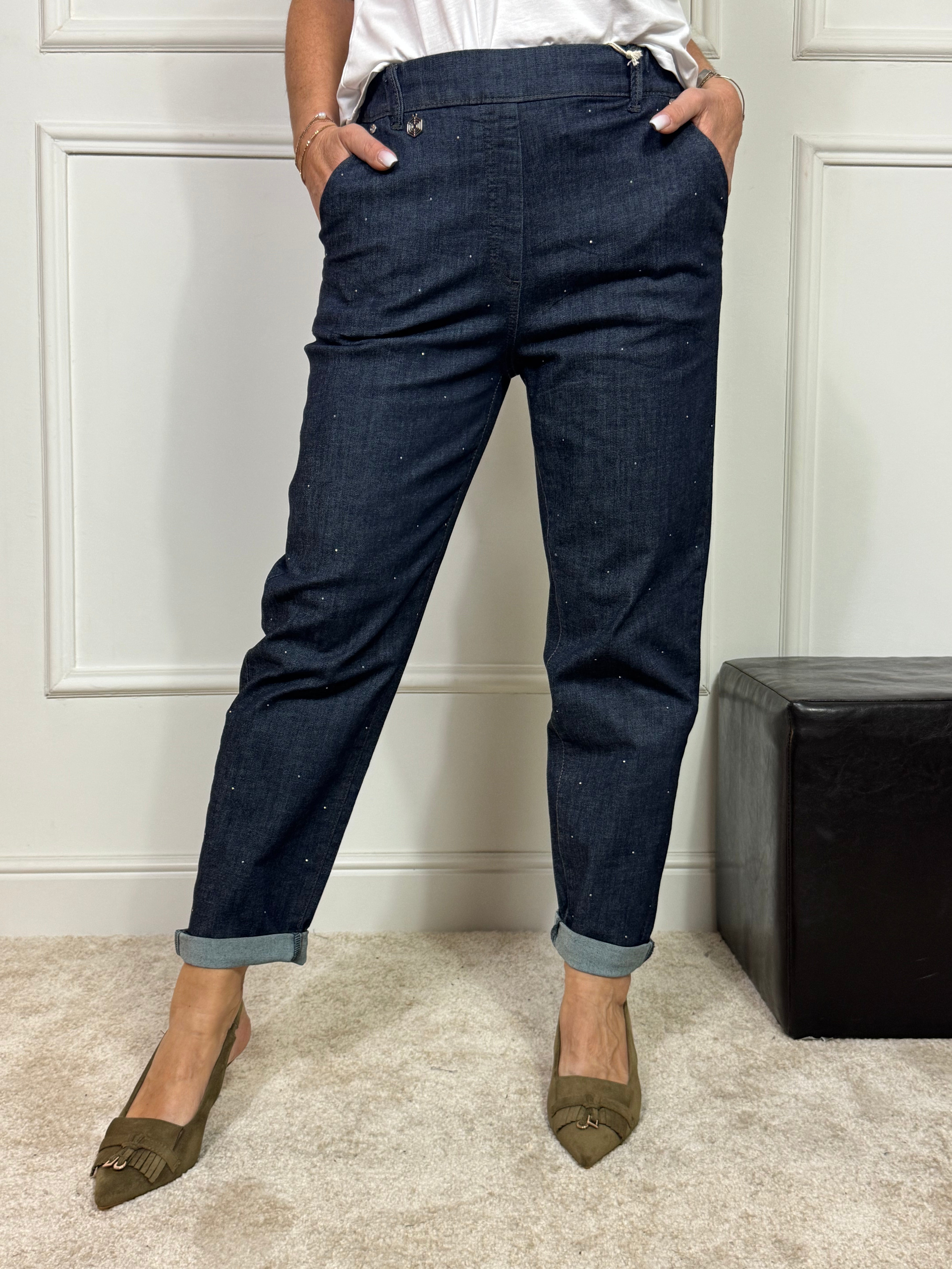 Pantalone modello CARROT WITH POCKETS - JEANS STRASS Ragno ART. DP24P7