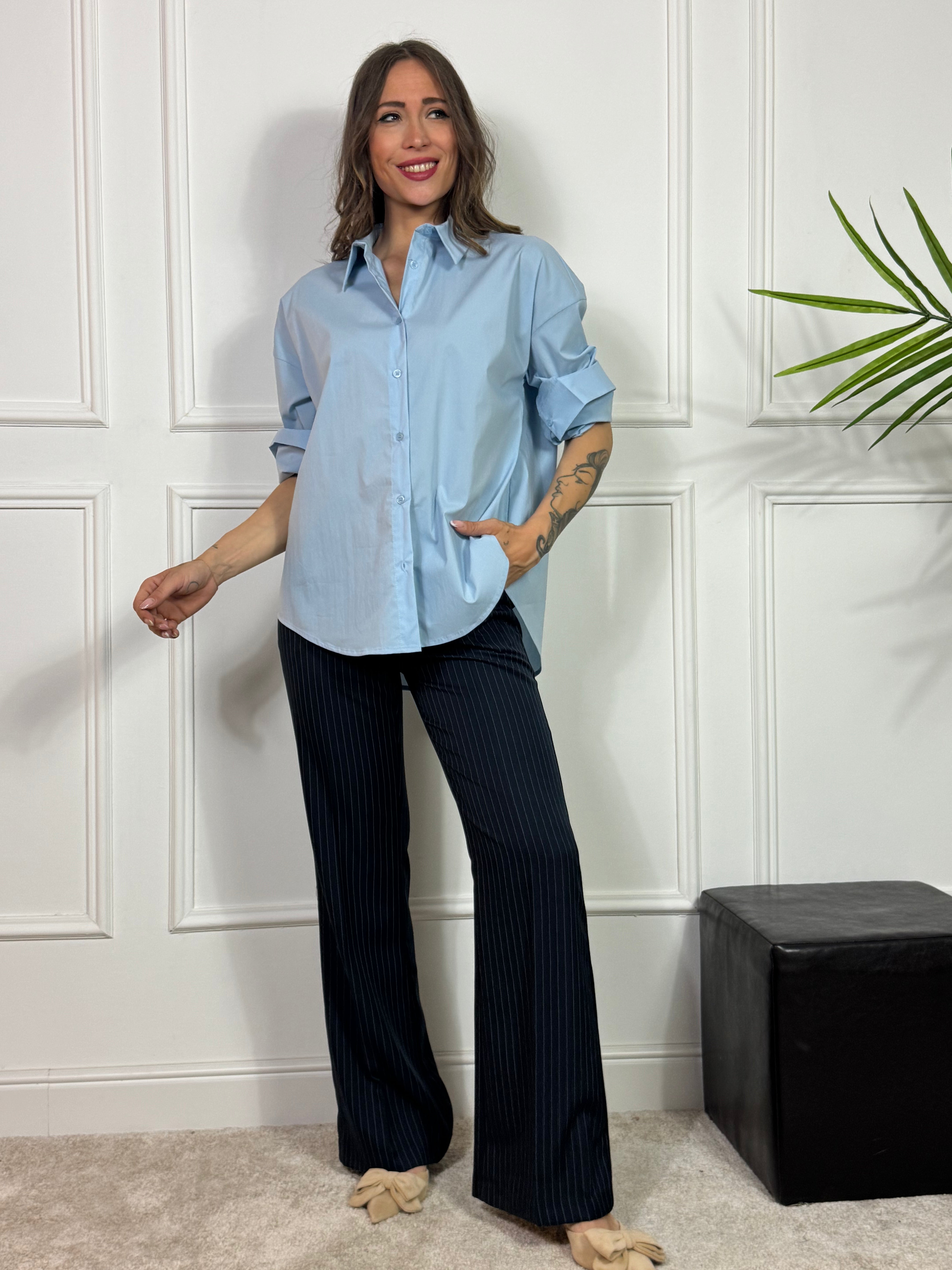 Camicia con colletto in cotone popeline You Decide OVER