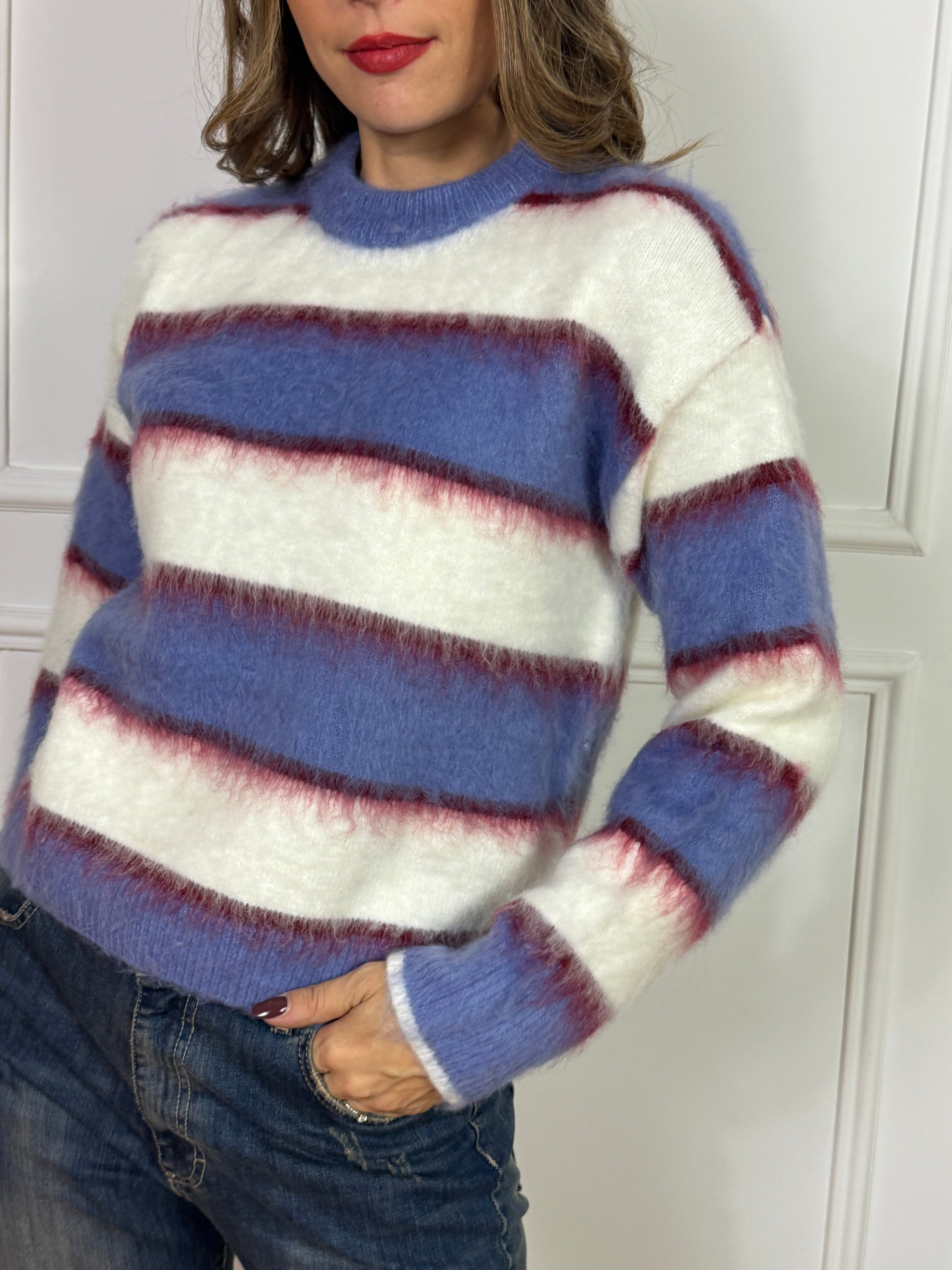 Maglia JJXX - Fluffy Knit - fantasia righe - modello CALISTA